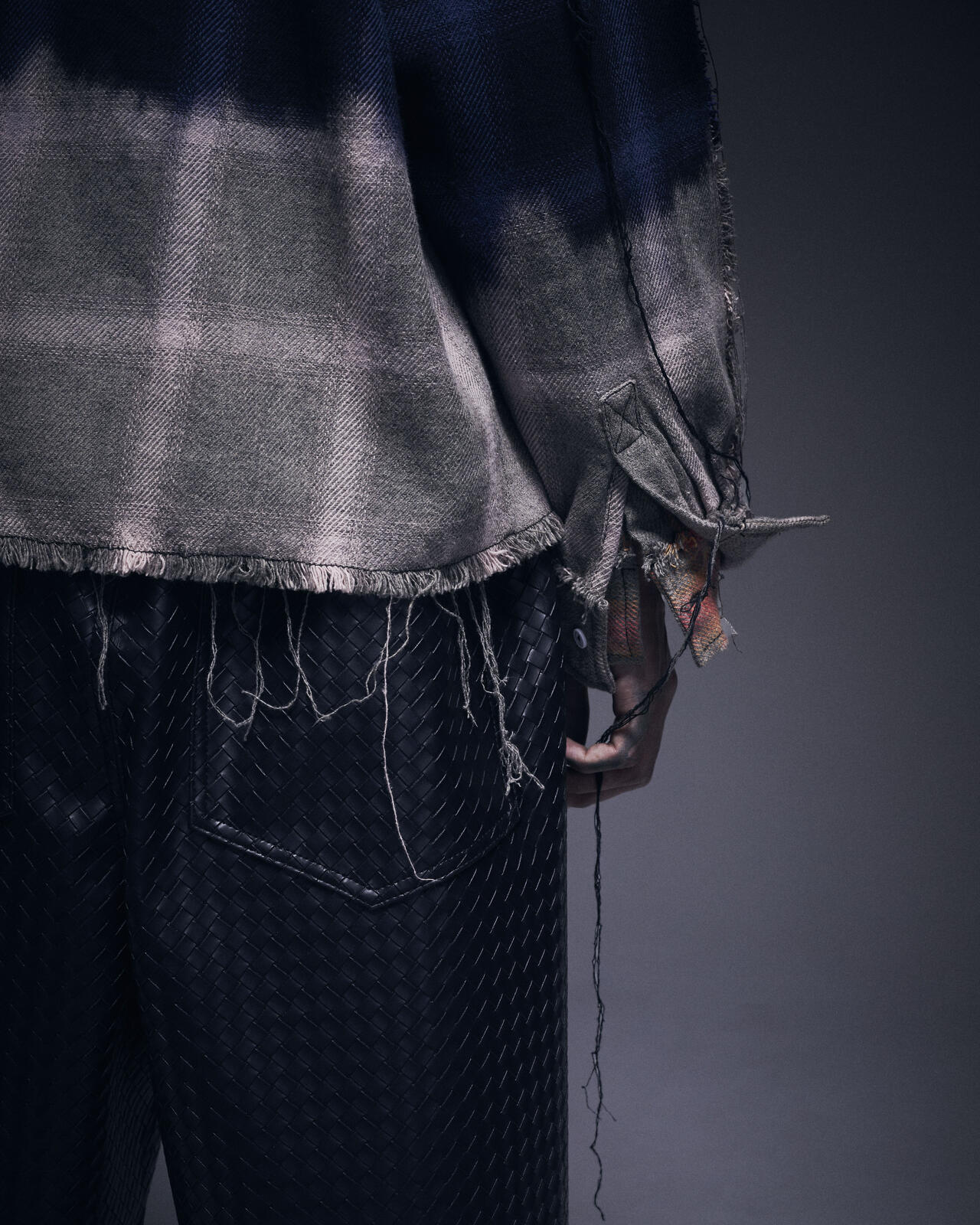 DankeSchon/ダンケシェーン/WOVEN FAUX LEATHER SHORTS