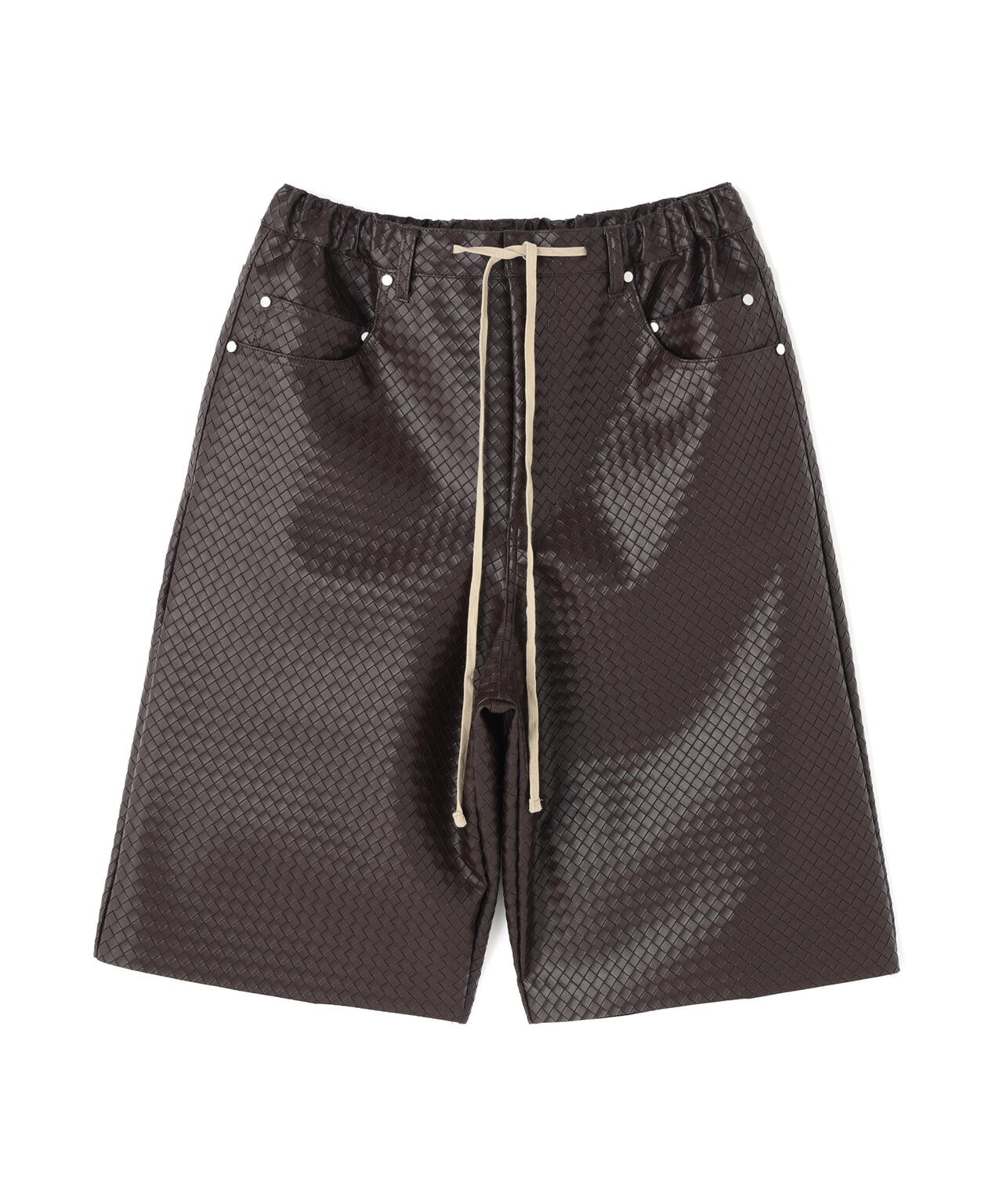 DankeSchon/ダンケシェーン/WOVEN FAUX LEATHER SHORTS