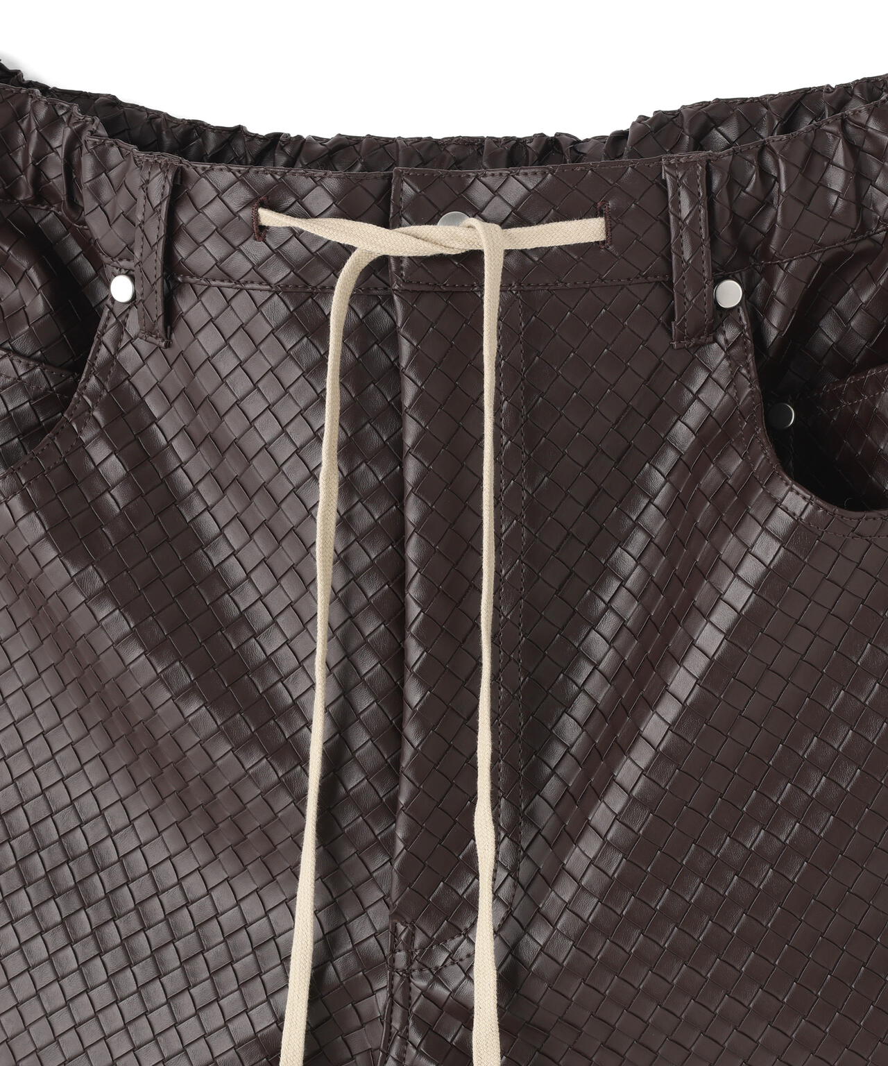 DankeSchon/ダンケシェーン/WOVEN FAUX LEATHER SHORTS