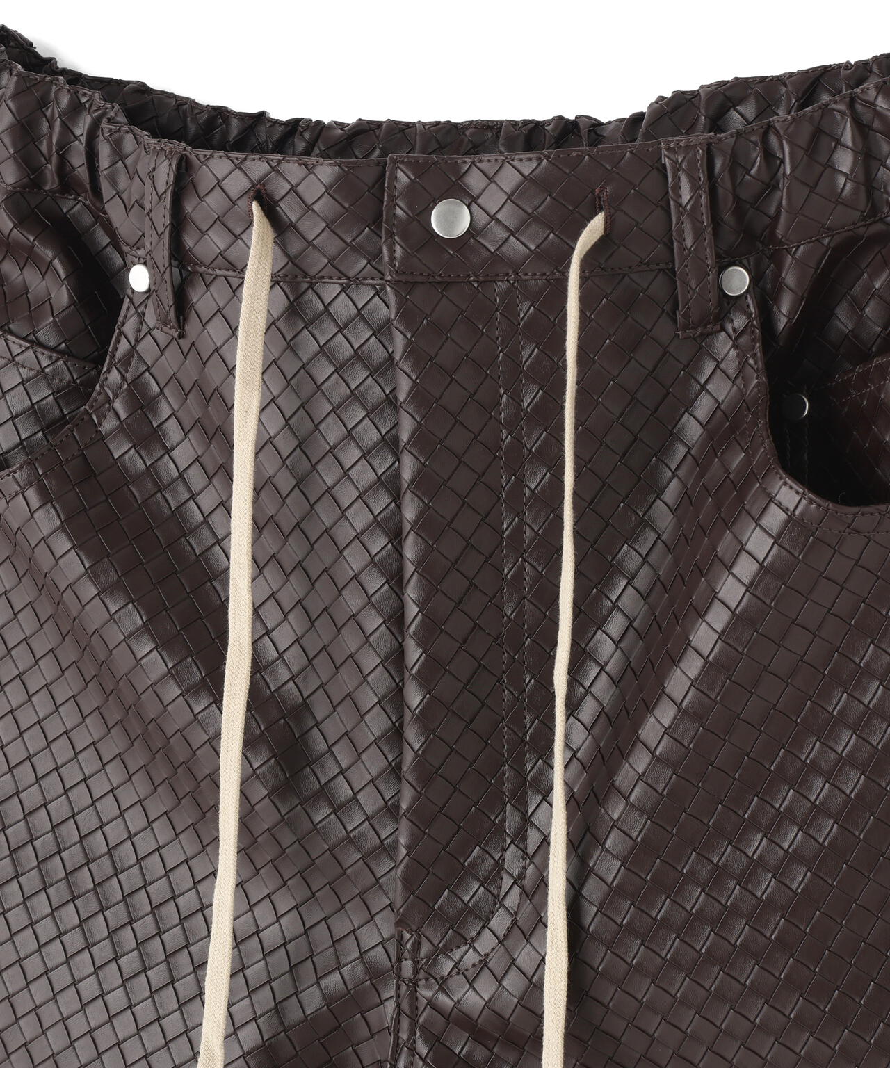 DankeSchon/ダンケシェーン/WOVEN FAUX LEATHER SHORTS