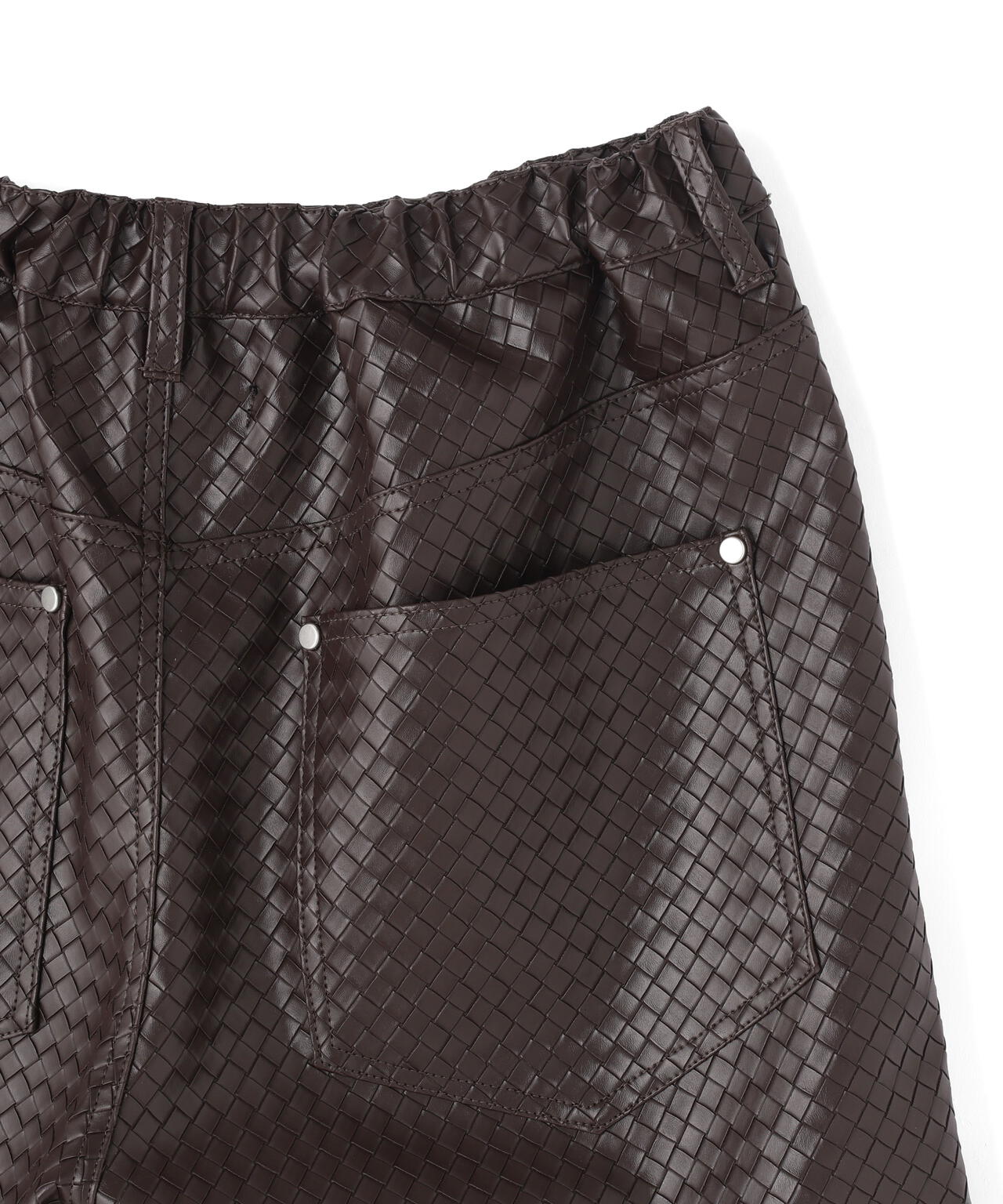 DankeSchon/ダンケシェーン/WOVEN FAUX LEATHER SHORTS