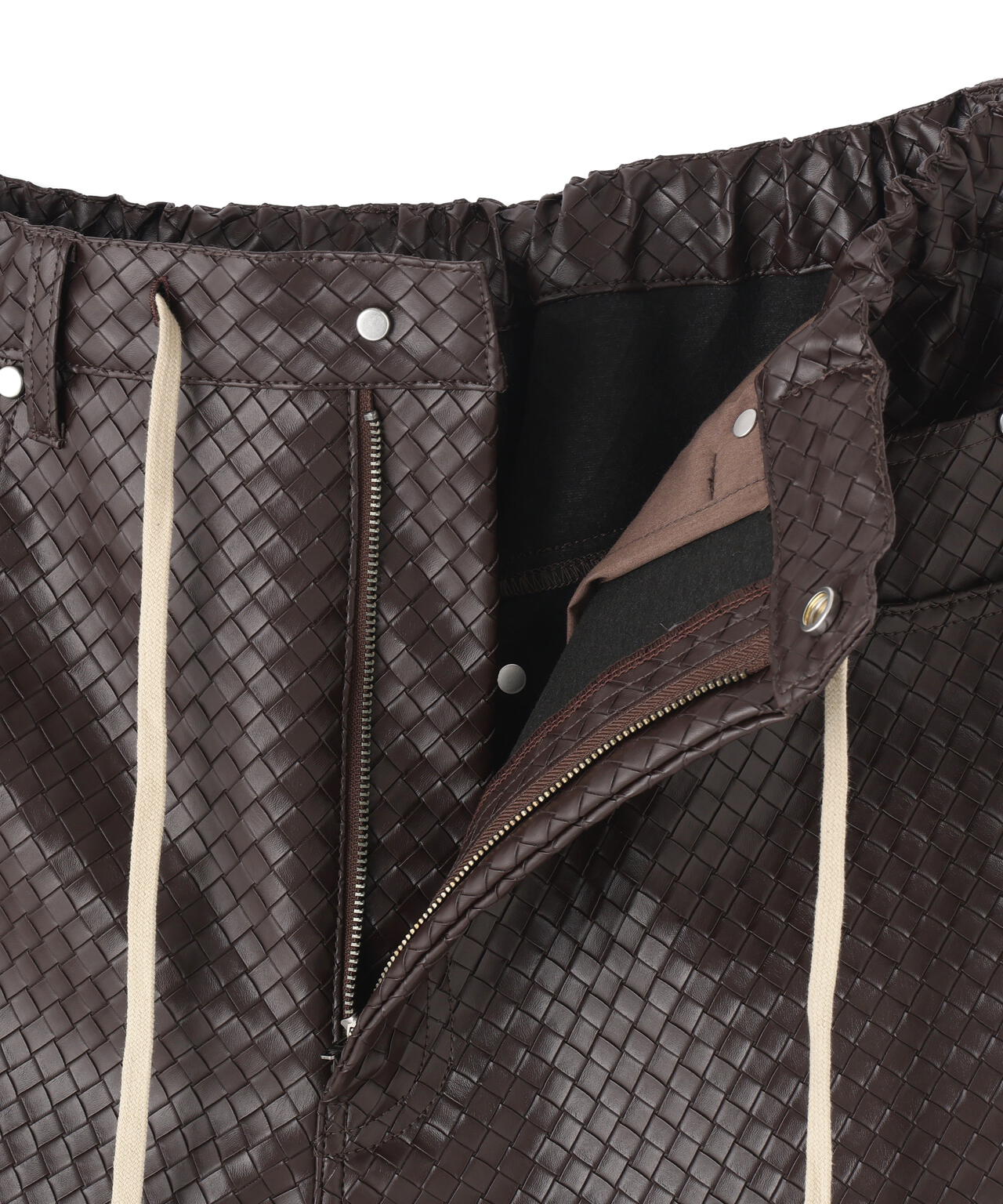 DankeSchon/ダンケシェーン/WOVEN FAUX LEATHER SHORTS