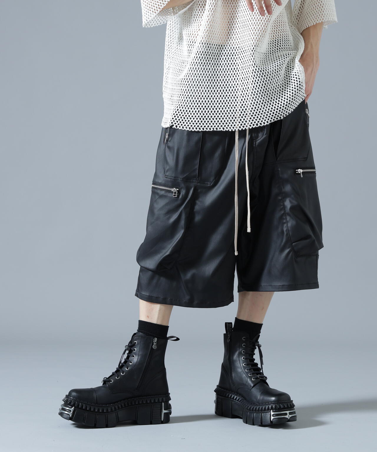 DankeSchon/ダンケシェーン/COATING BAGGYCARGO SHORTS
