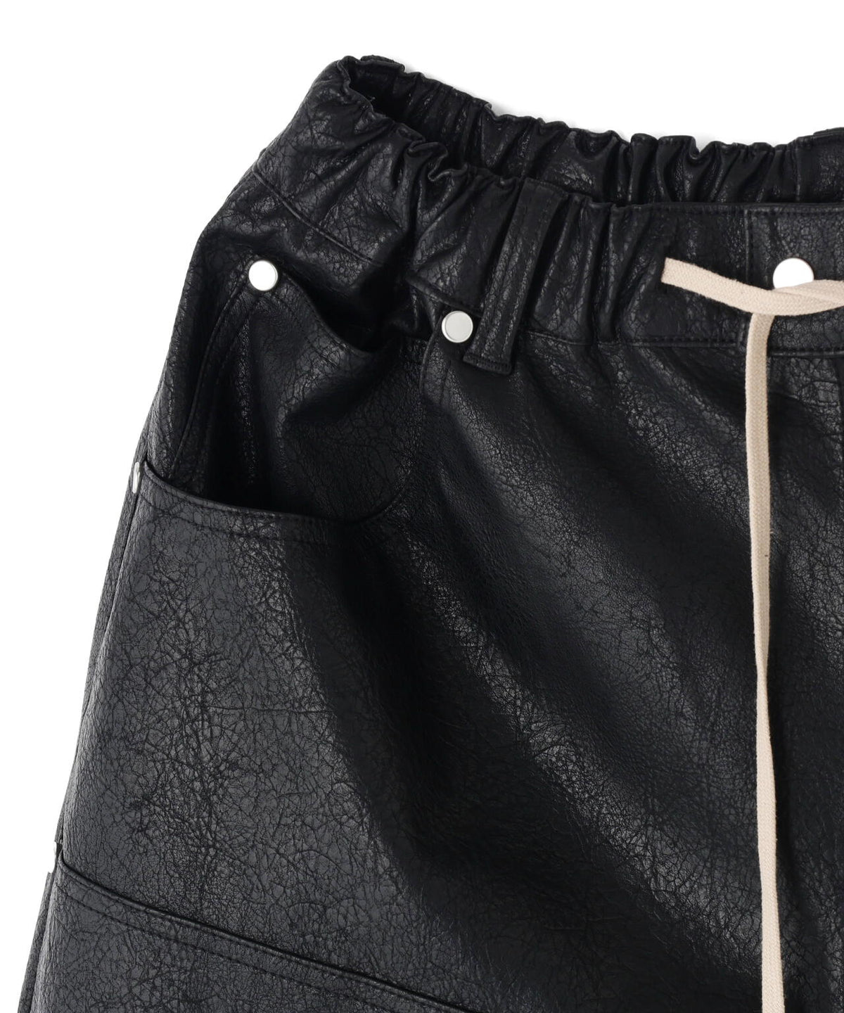 DankeSchon/ダンケシェーン/PULEATHER W-KNEE SHORTS