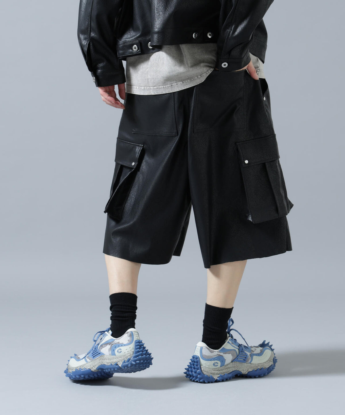 DankeSchon/ダンケシェーン/PULEATHER CARGO SHORTS