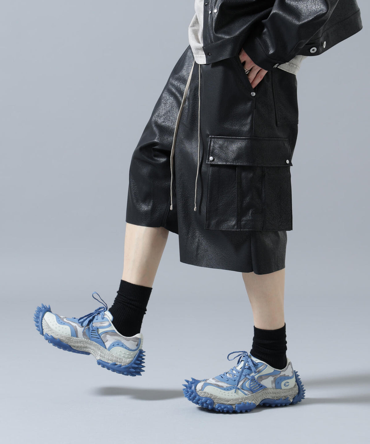 DankeSchon/ダンケシェーン/PULEATHER CARGO SHORTS