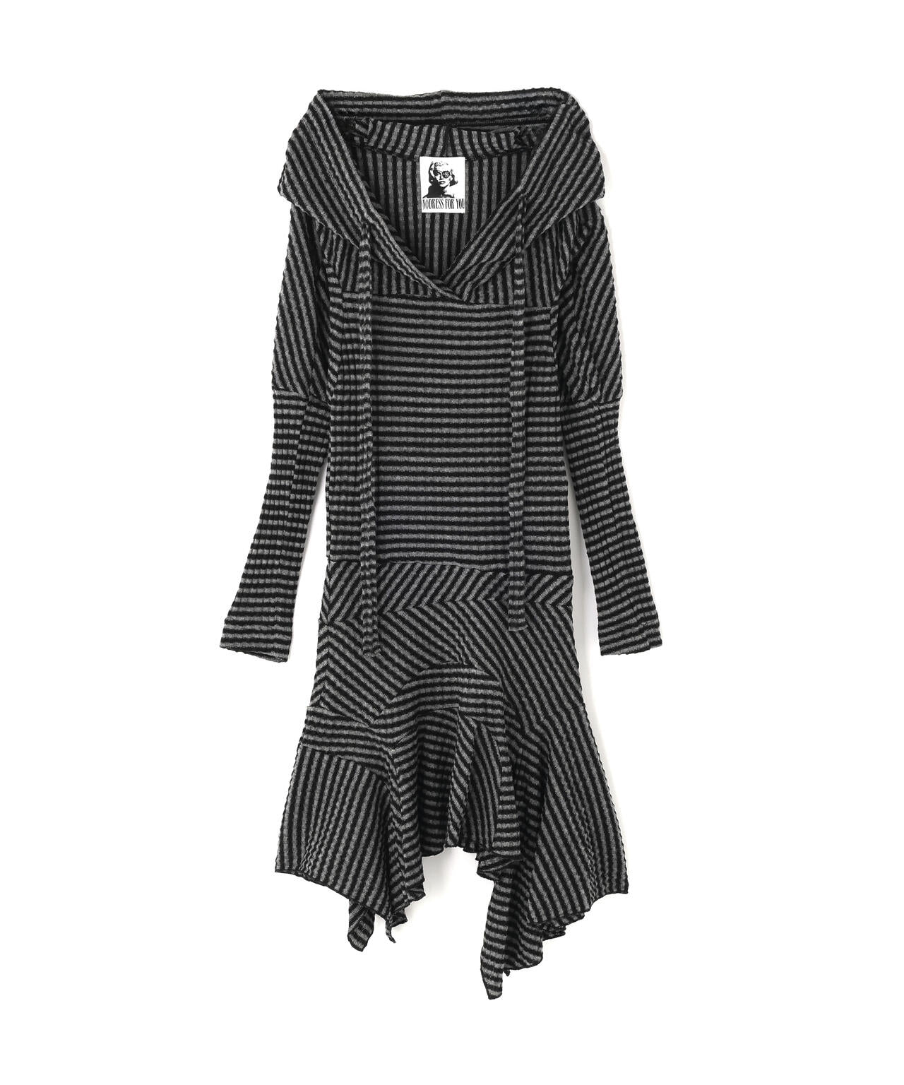 Nφdress/ノードレス/Striped Knit Hoodie Dress