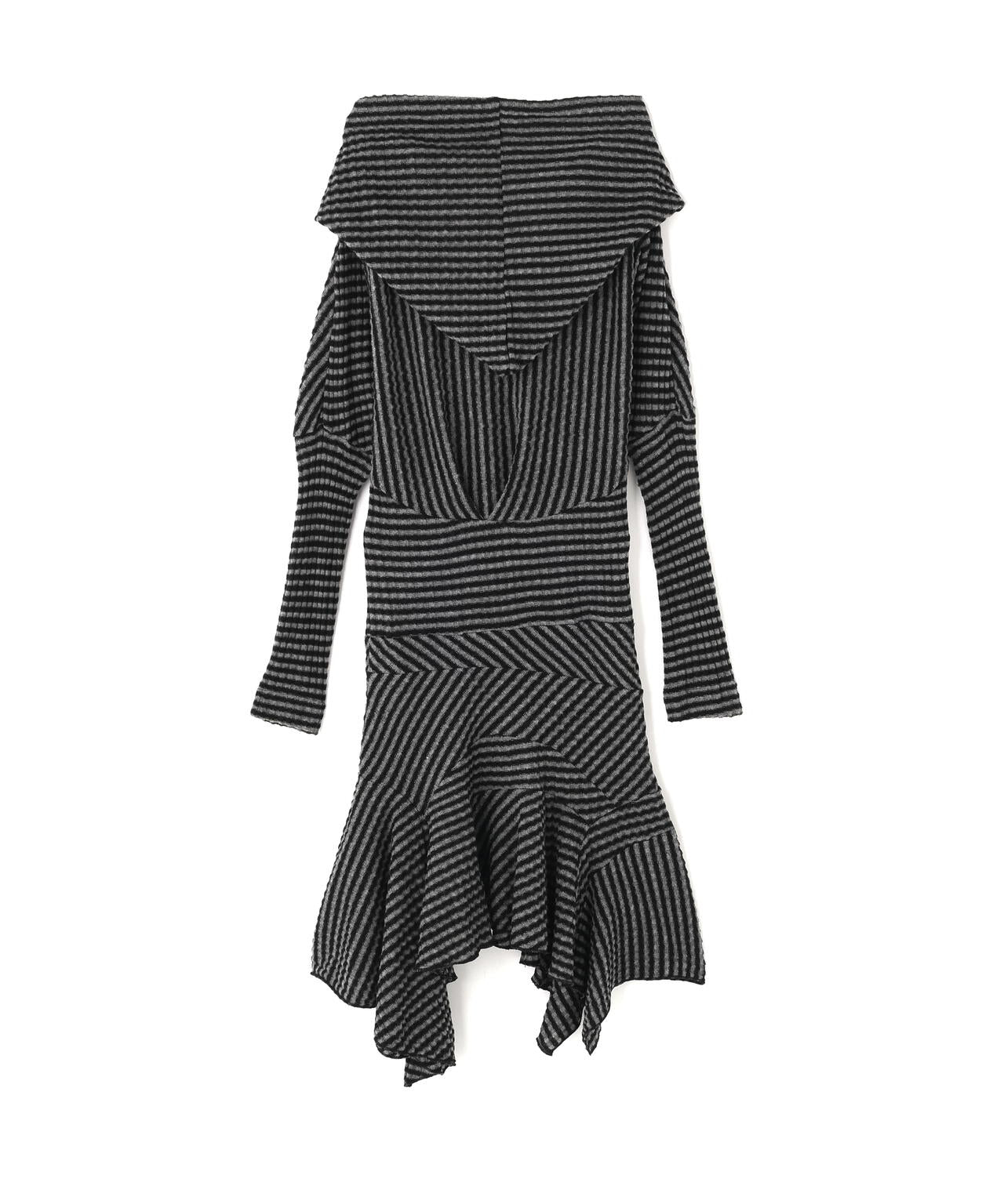 Nφdress/ノードレス/Striped Knit Hoodie Dress