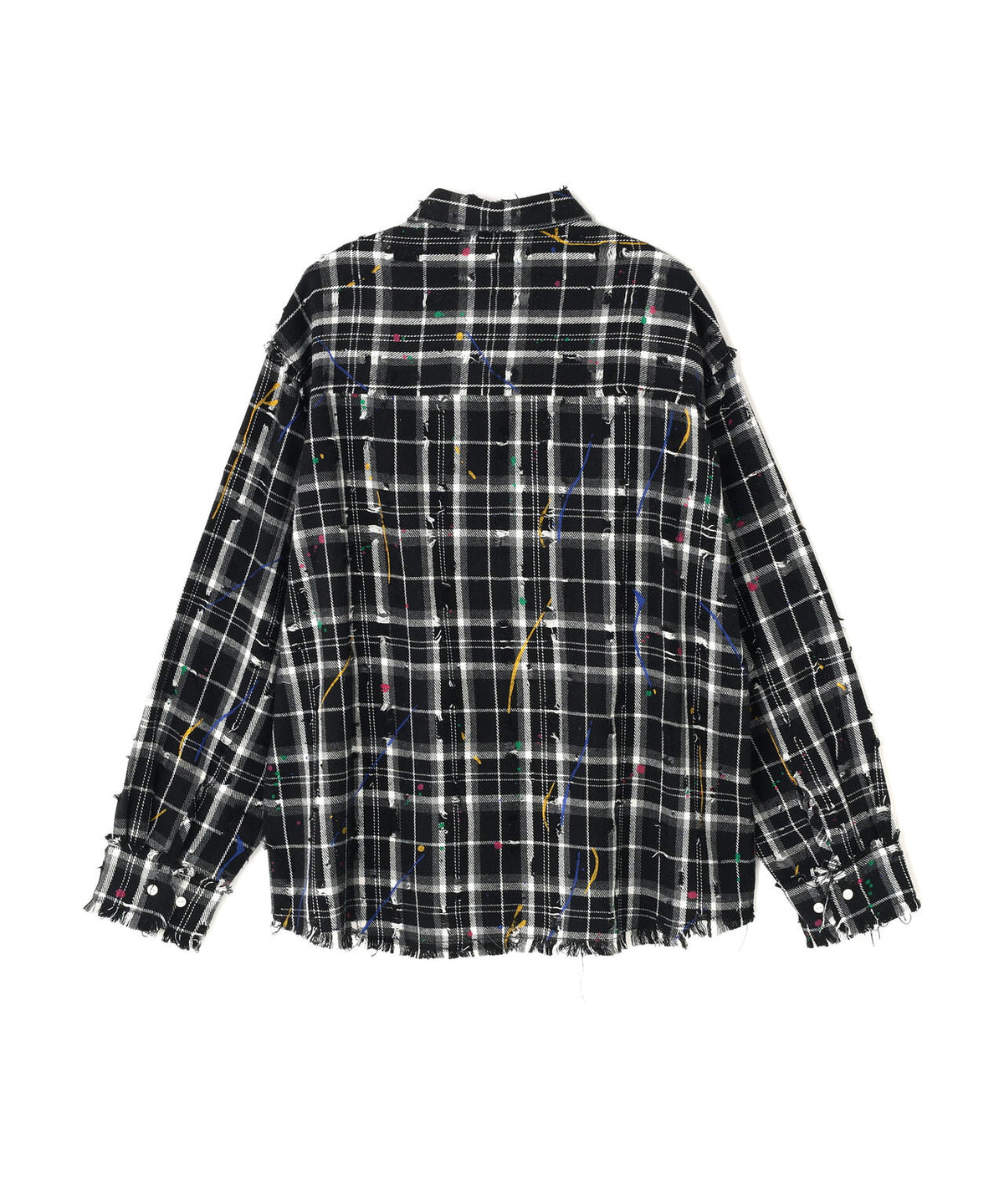 DankeSchon/ダンケシェーン/DAMAGE PAINT CHECK L/S SHIRTS