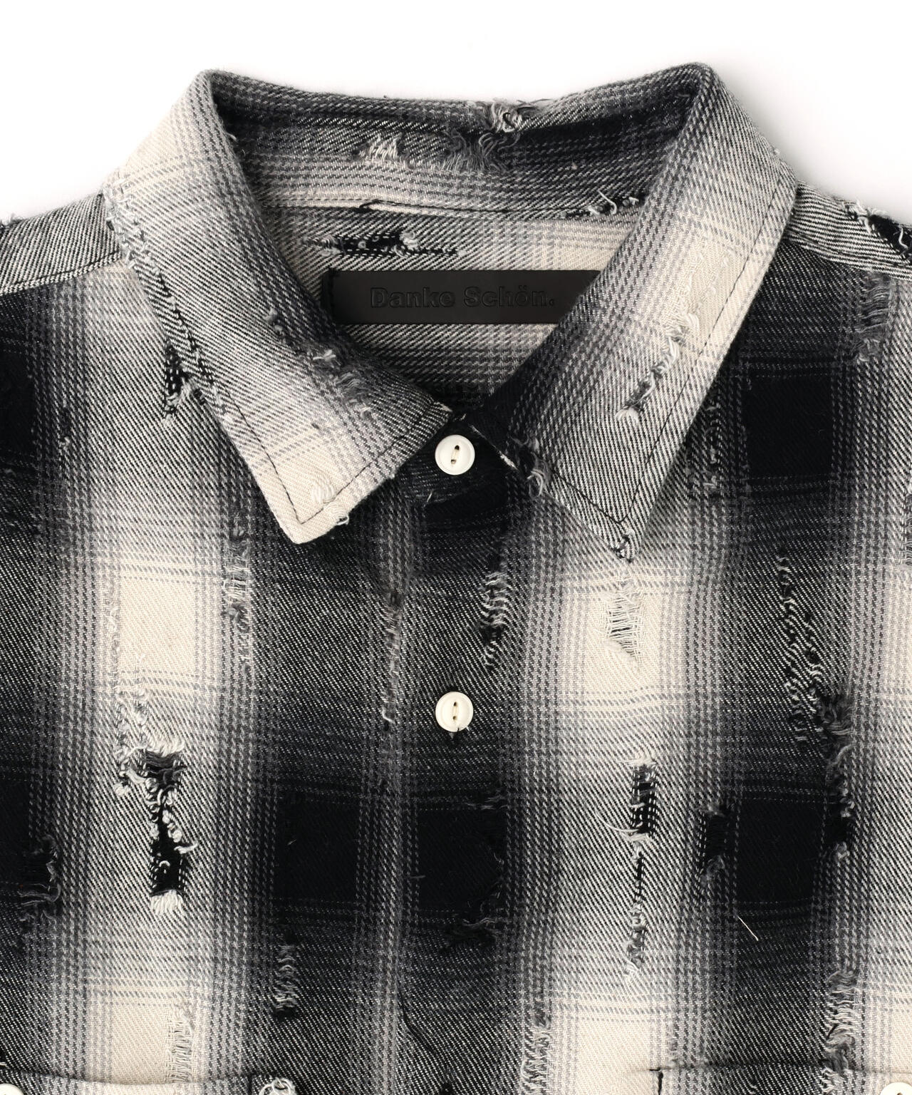 DankeSchon/ダンケシェーン/DAMAGE OMBRE CHECK L/S SHIRTS