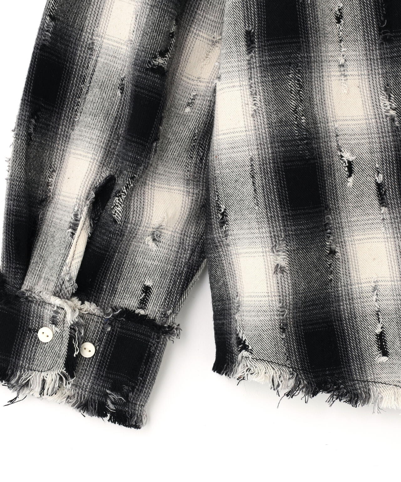 DankeSchon/ダンケシェーン/DAMAGE OMBRE CHECK L/S SHIRTS