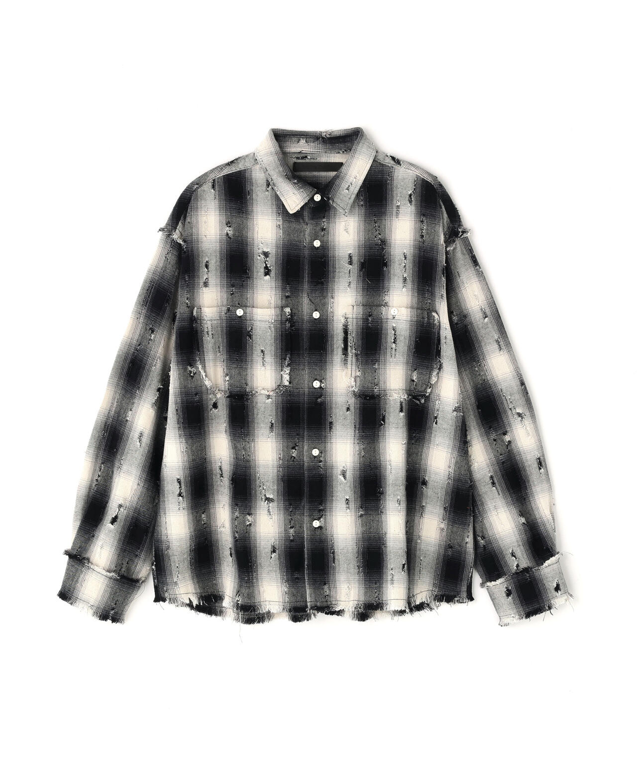 DankeSchon/ダンケシェーン/DAMAGE OMBRE CHECK L/S SHIRTS