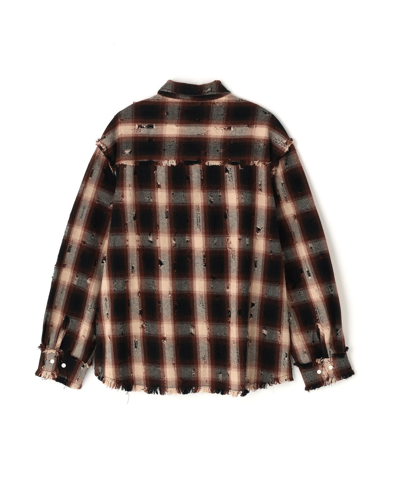 DankeSchon/ダンケシェーン/DAMAGE OMBRE CHECK L/S SHIRTS