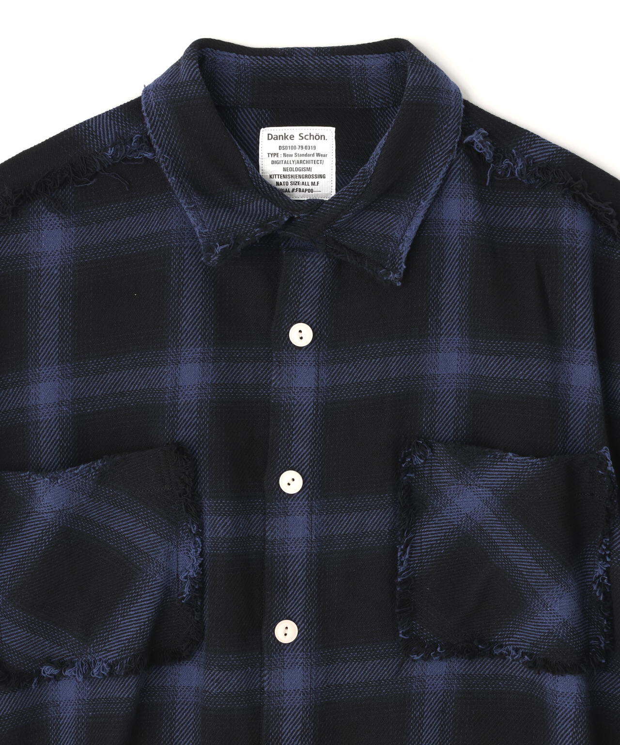 DankeSchon/ダンケシェーン/FLANNEL DAMAGE SHIRTS OMBRE