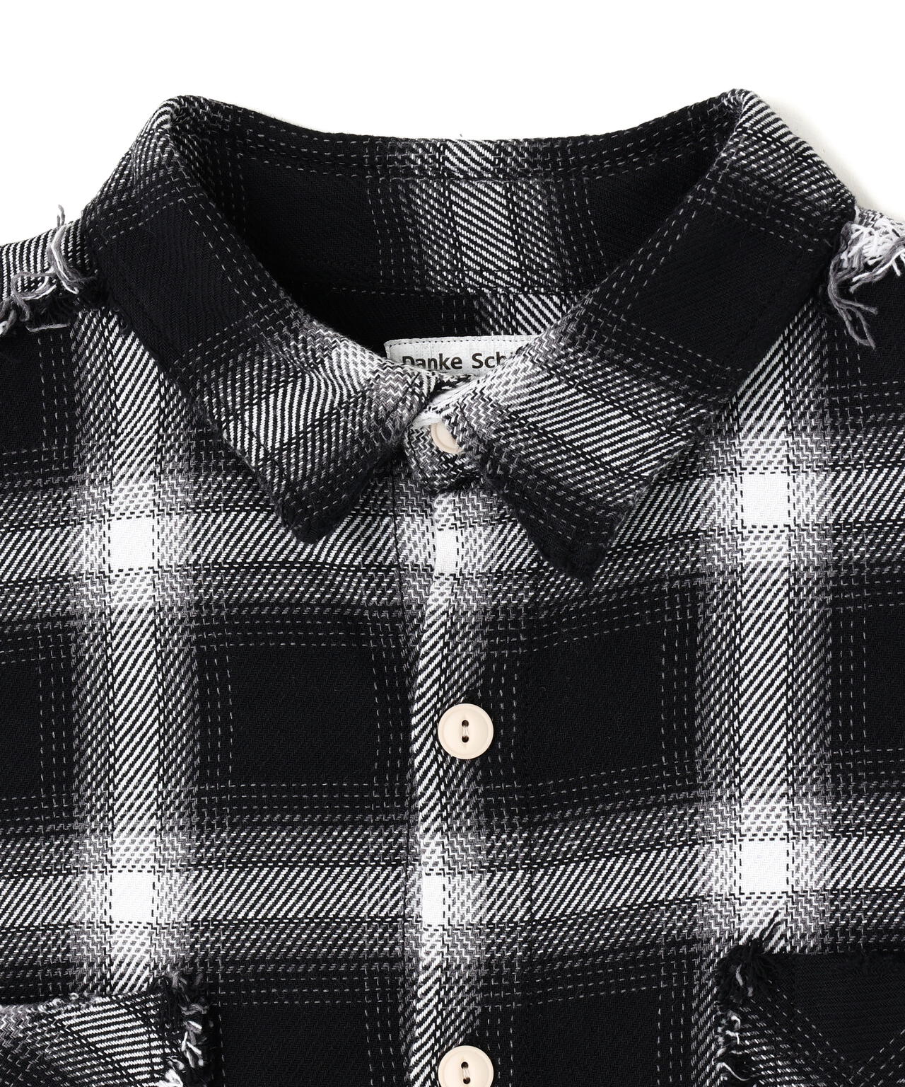 DankeSchon/ダンケシェーン/FLANNEL DAMAGE OMBRE BLEACH CHECK SHIRTS