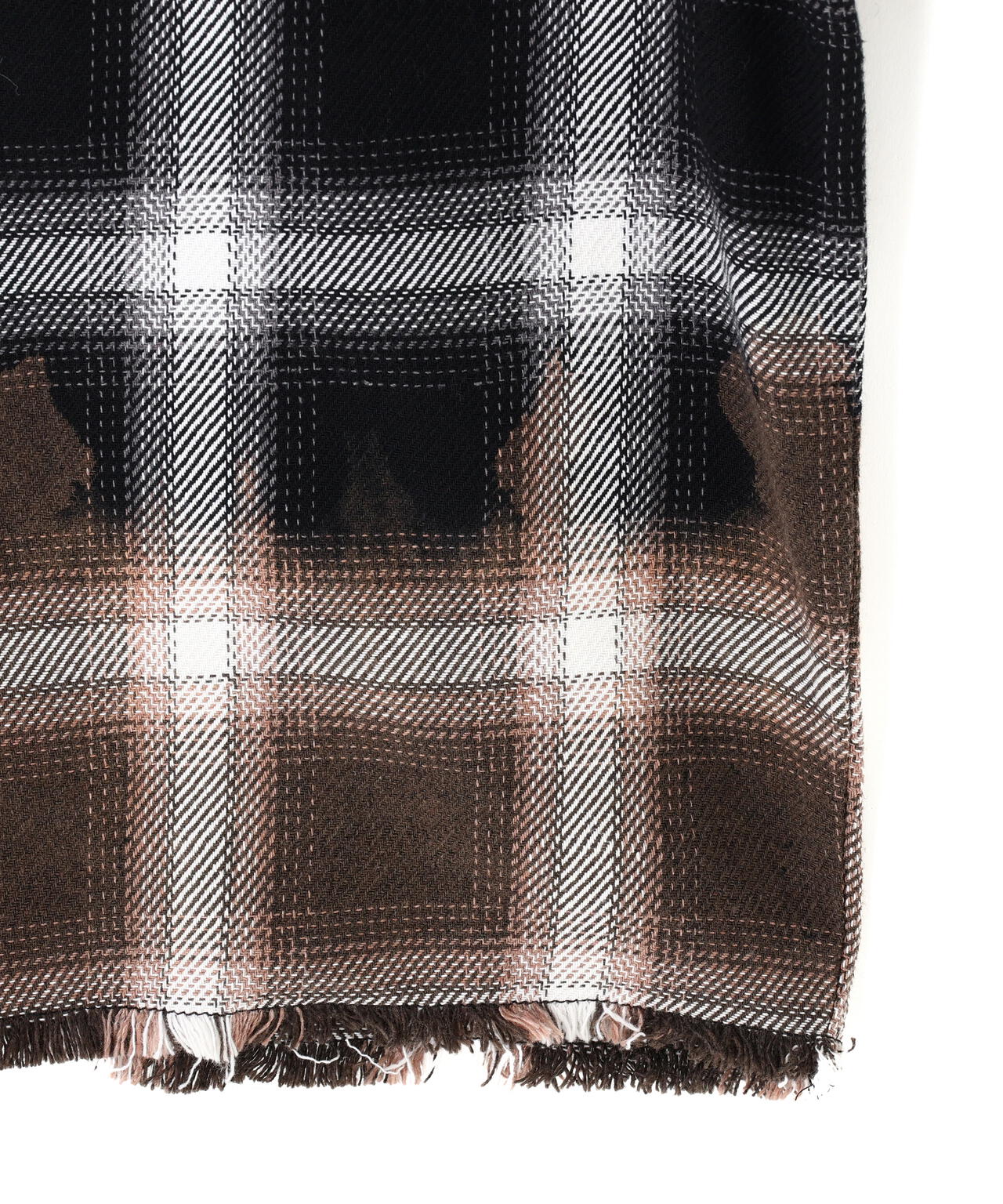 DankeSchon/ダンケシェーン/FLANNEL DAMAGE OMBRE BLEACH CHECK SHIRTS