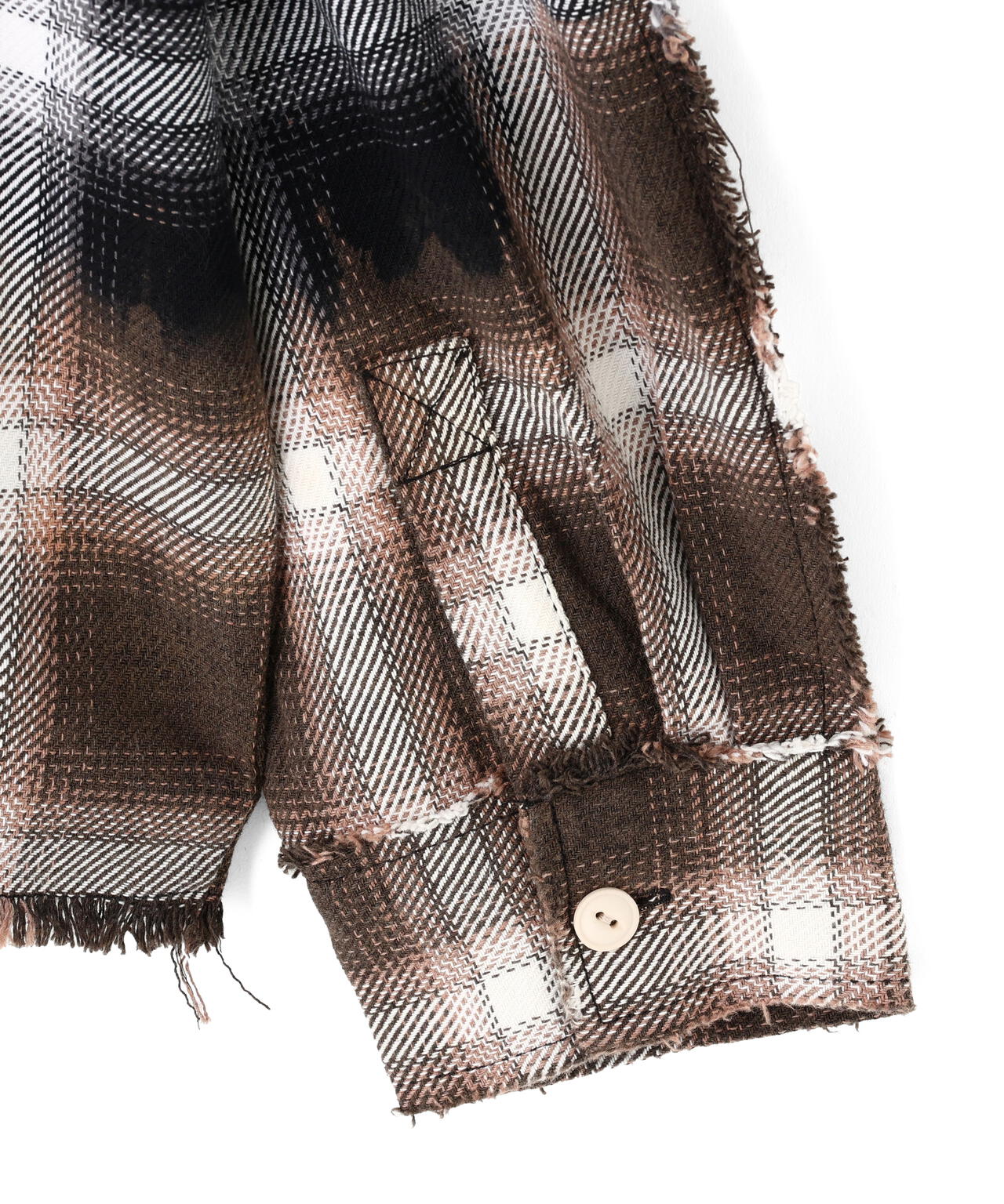 DankeSchon/ダンケシェーン/FLANNEL DAMAGE OMBRE BLEACH CHECK SHIRTS