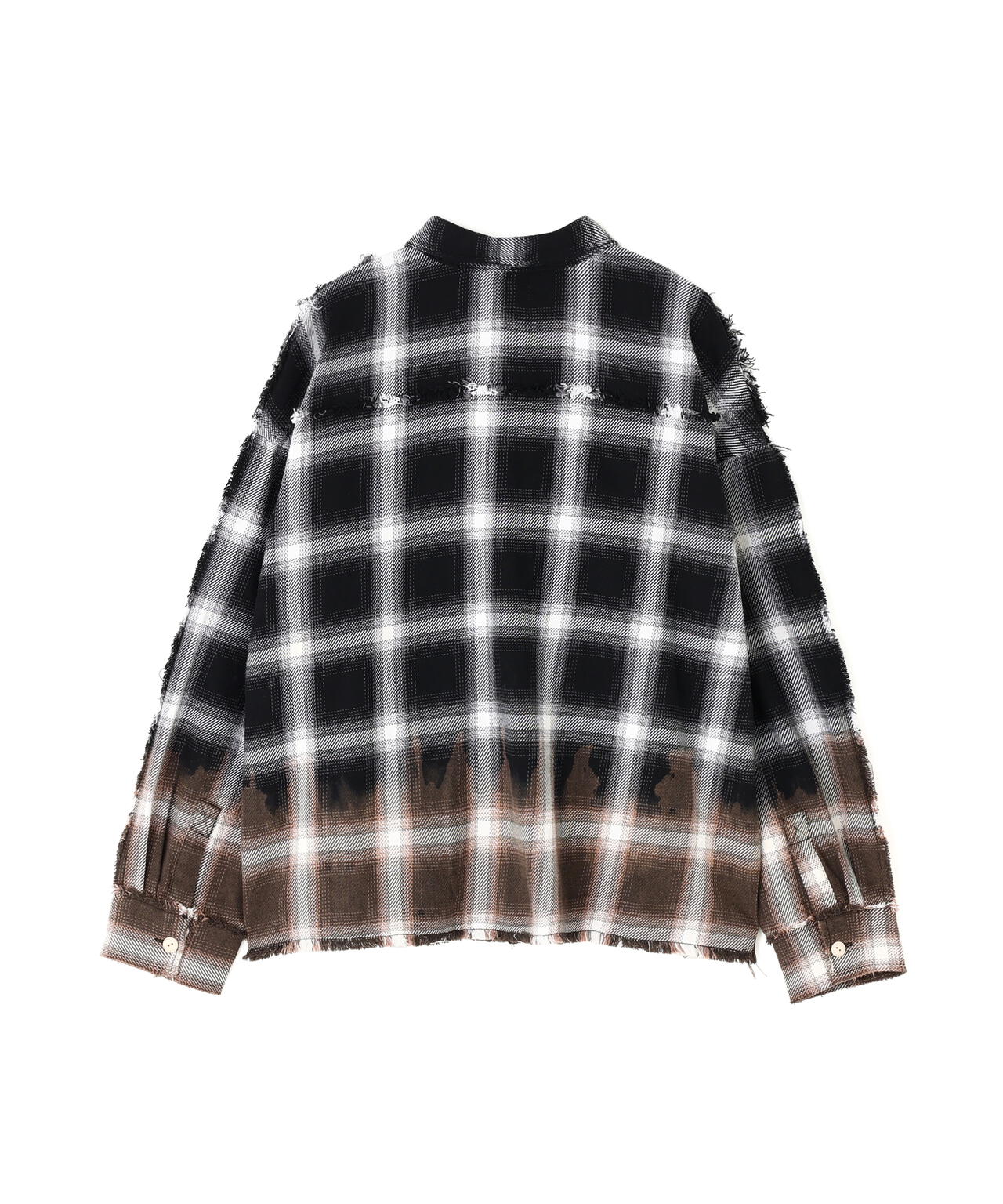 DankeSchon/ダンケシェーン/FLANNEL DAMAGE OMBRE BLEACH CHECK SHIRTS