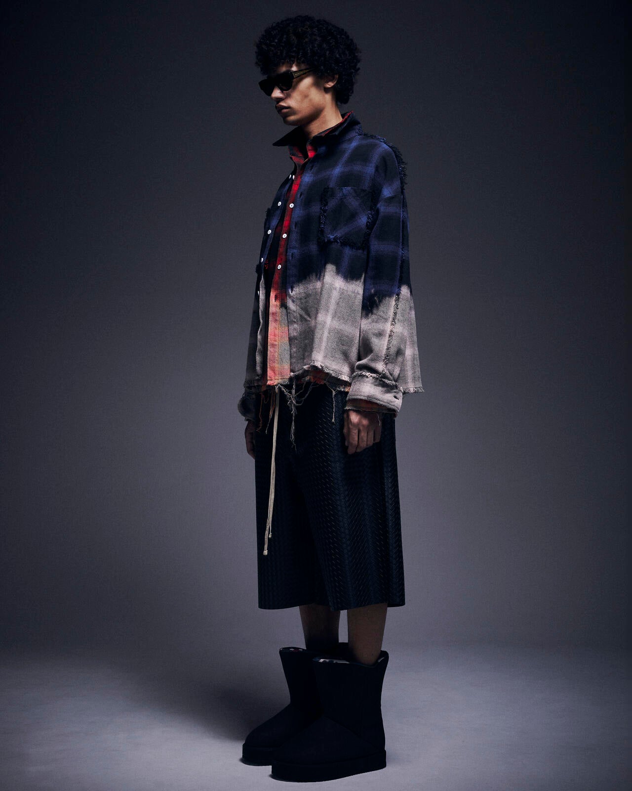 DankeSchon/ダンケシェーン/FLANNEL DAMAGE OMBRE BLEACH CHECK SHIRTS