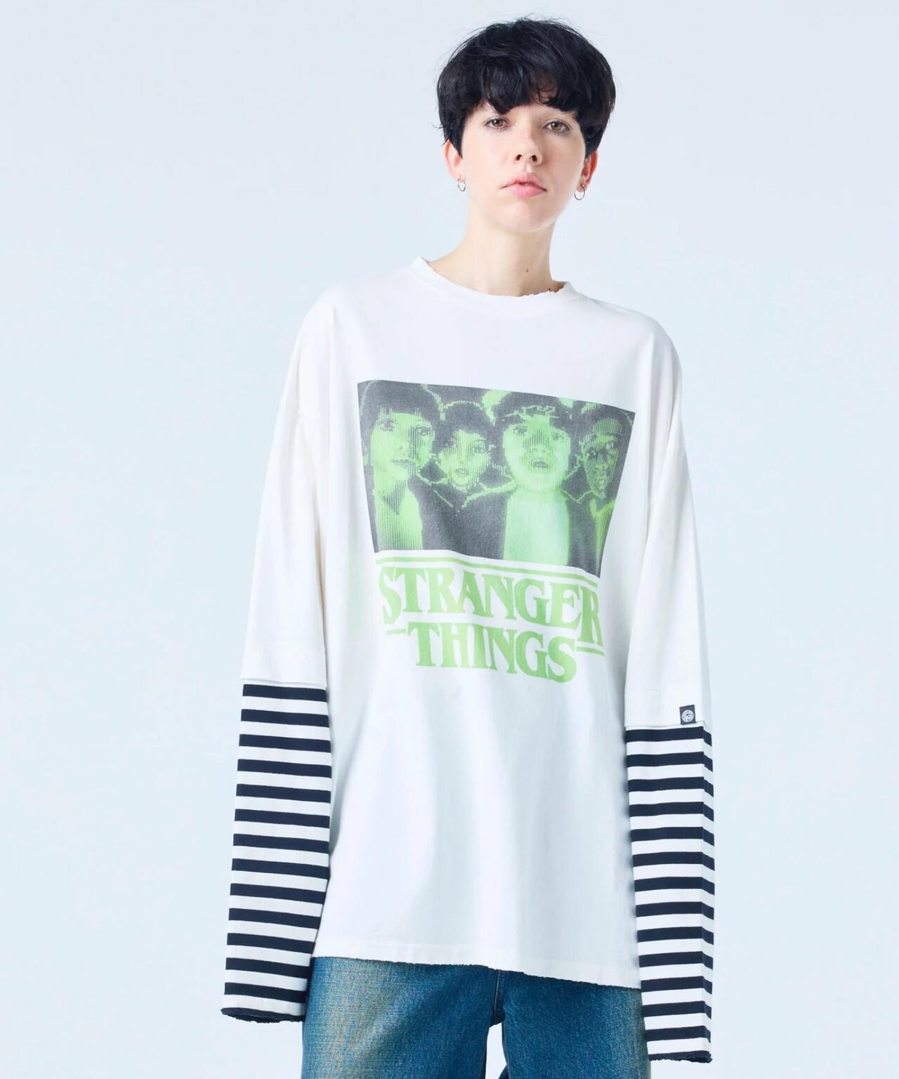 littlesunnybite/× stranger things graphic fake layered long tee