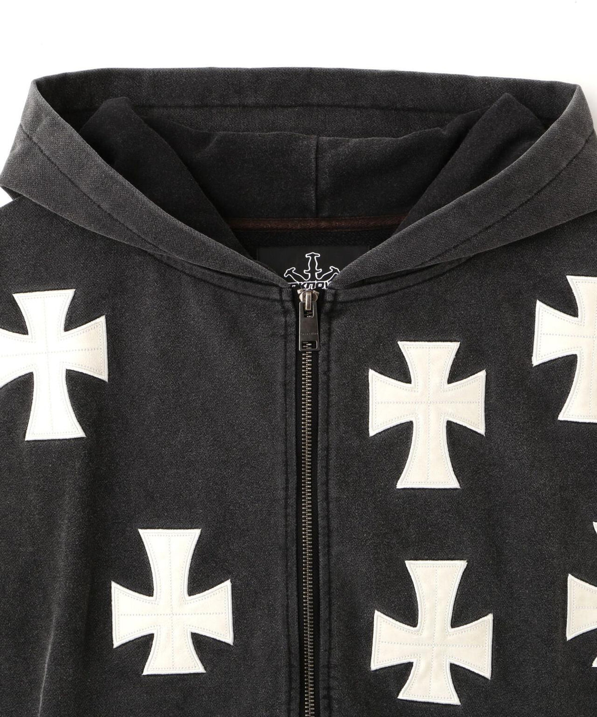 UNKNOWNLONDON/アンノウンロンドン/【LHP EXCLUSIVE】LEATHER CROSS ZIP HOODIE