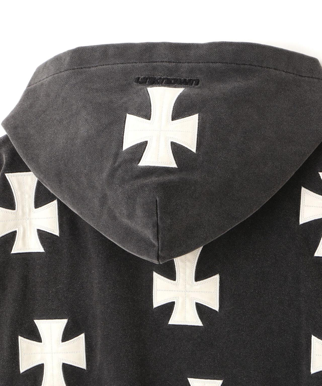 UNKNOWNLONDON/アンノウンロンドン/【LHP EXCLUSIVE】LEATHER CROSS ZIP HOODIE