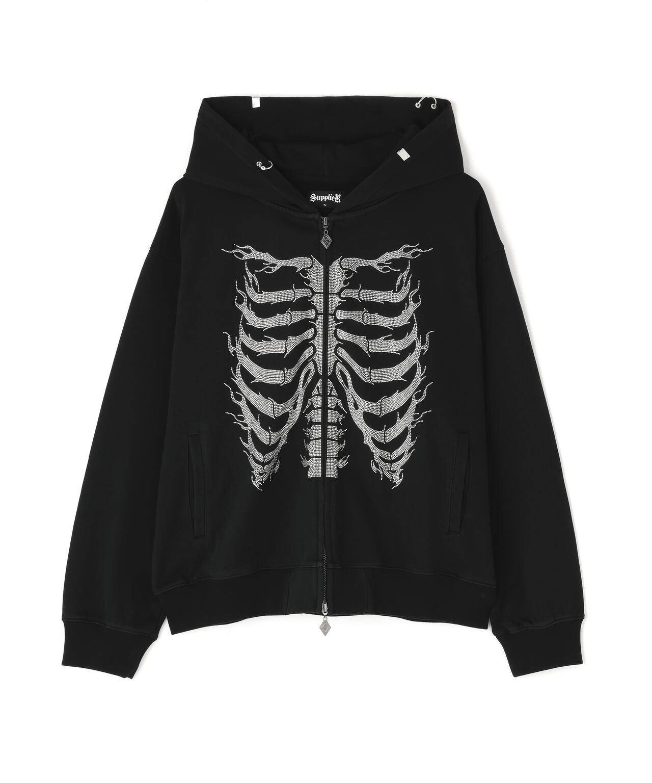 SUPPLIER/サプライヤー/FIRE SKELETON RHINESTONE HOODIE