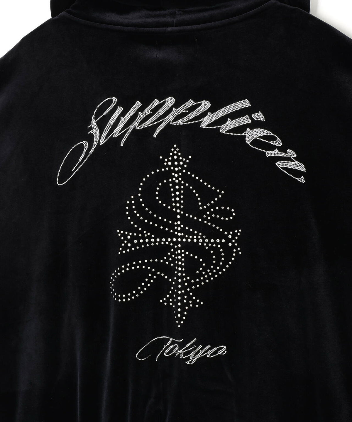 SUPPLIER/サプライヤー/Cross Rhinestone Velour Zip Hoodie