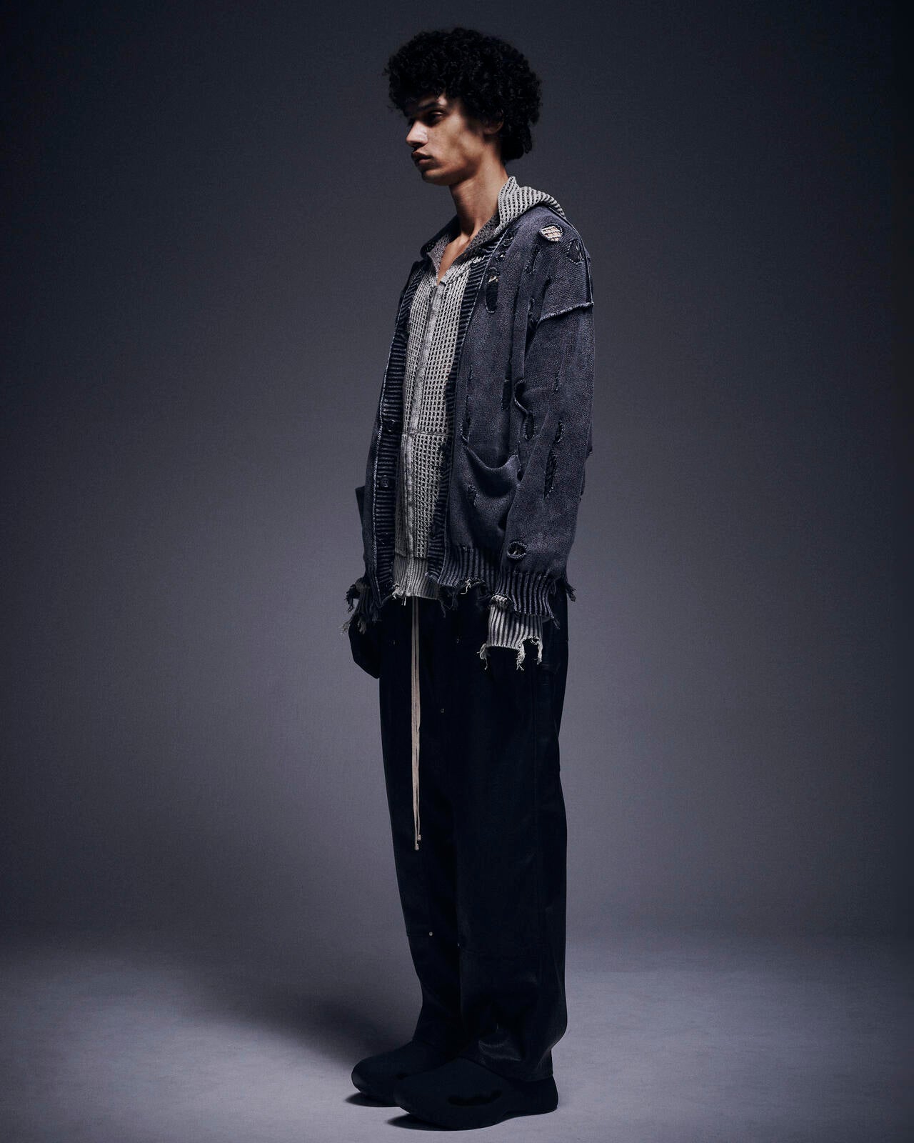 DankeSchon/ダンケシェーン/ACID WASH MESH HOODIE