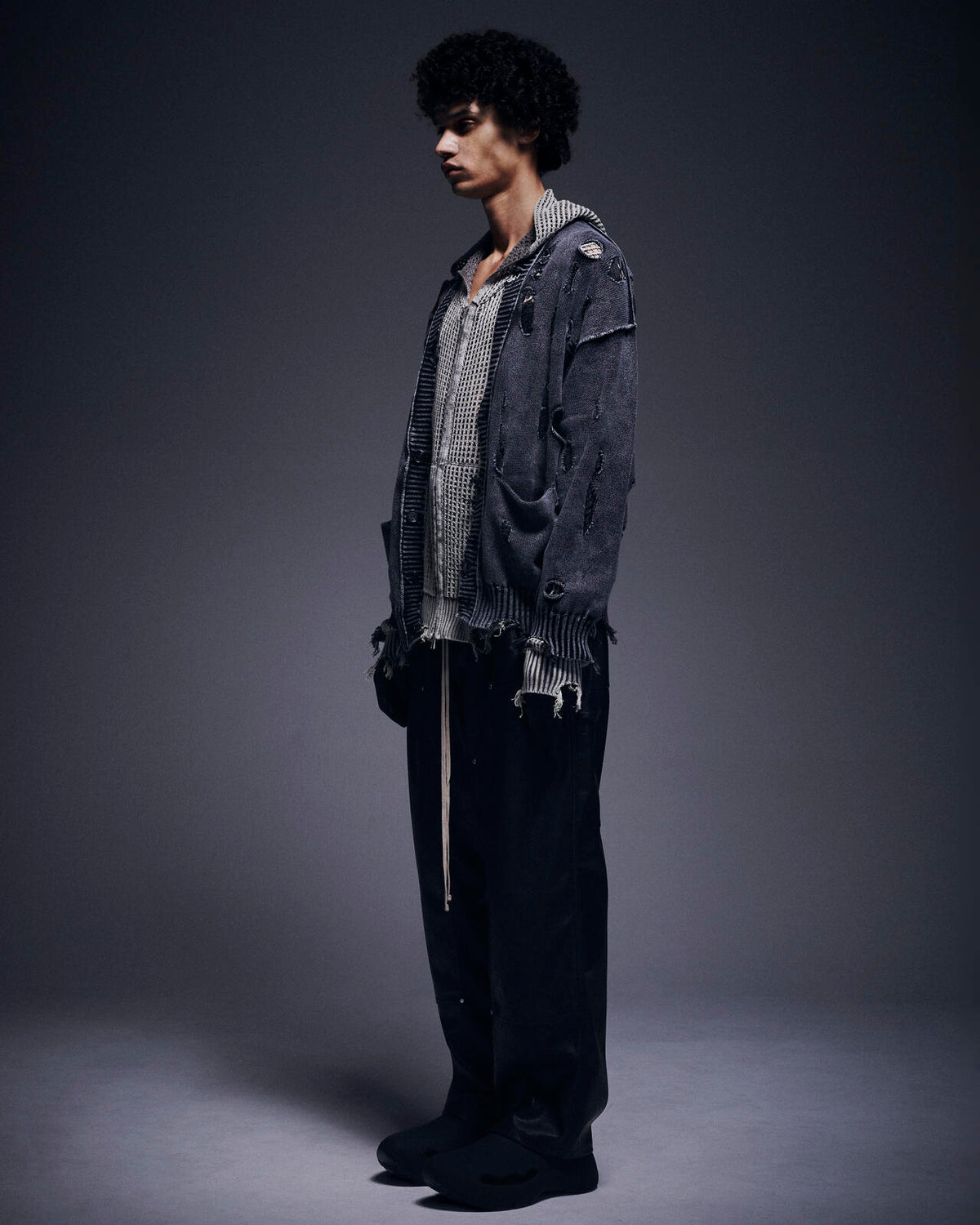 DankeSchon/ダンケシェーン/ACID WASH MESH HOODIE