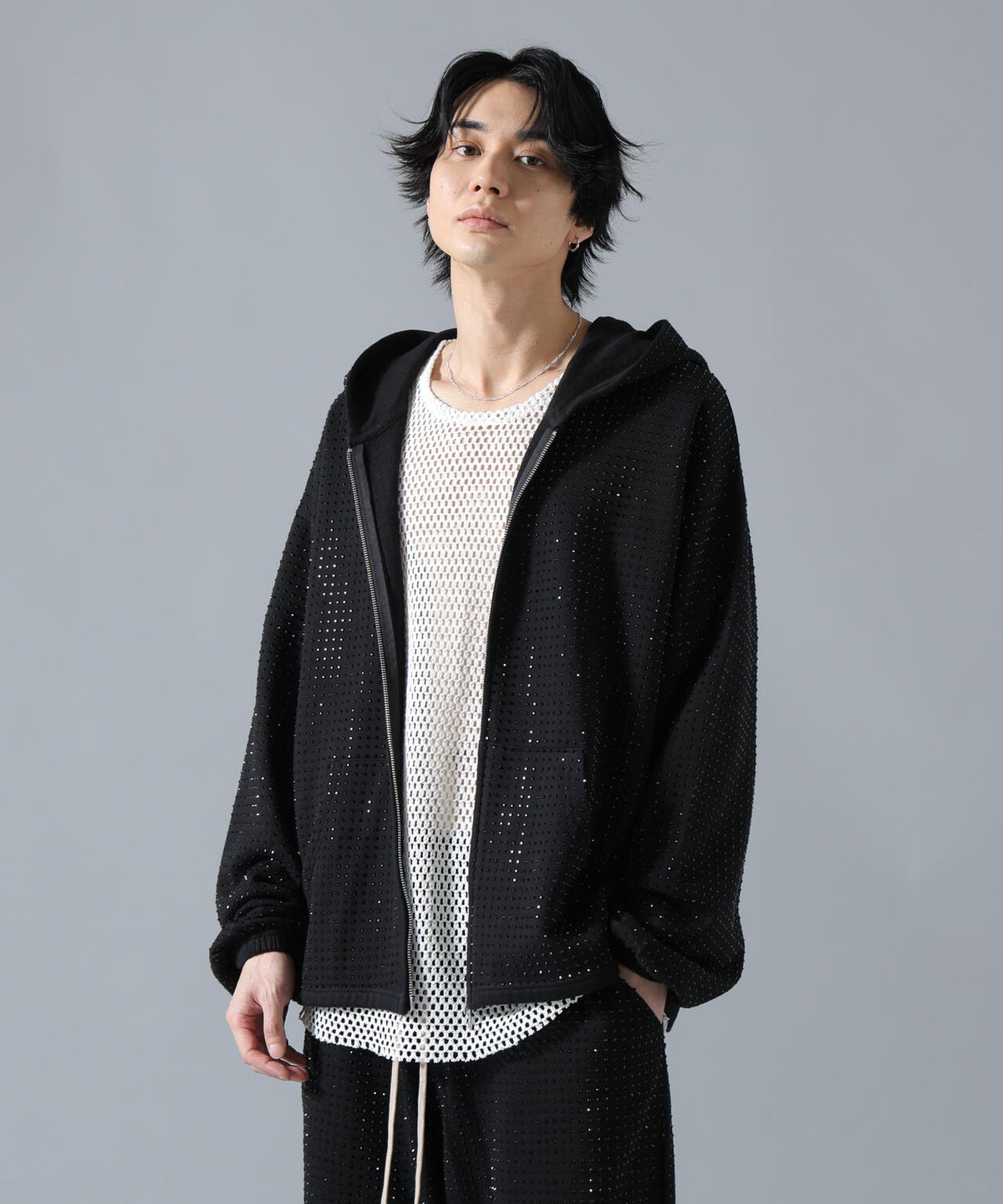 DankeSchon/ダンケシェーン/LINE STONE ZIP HOODIE