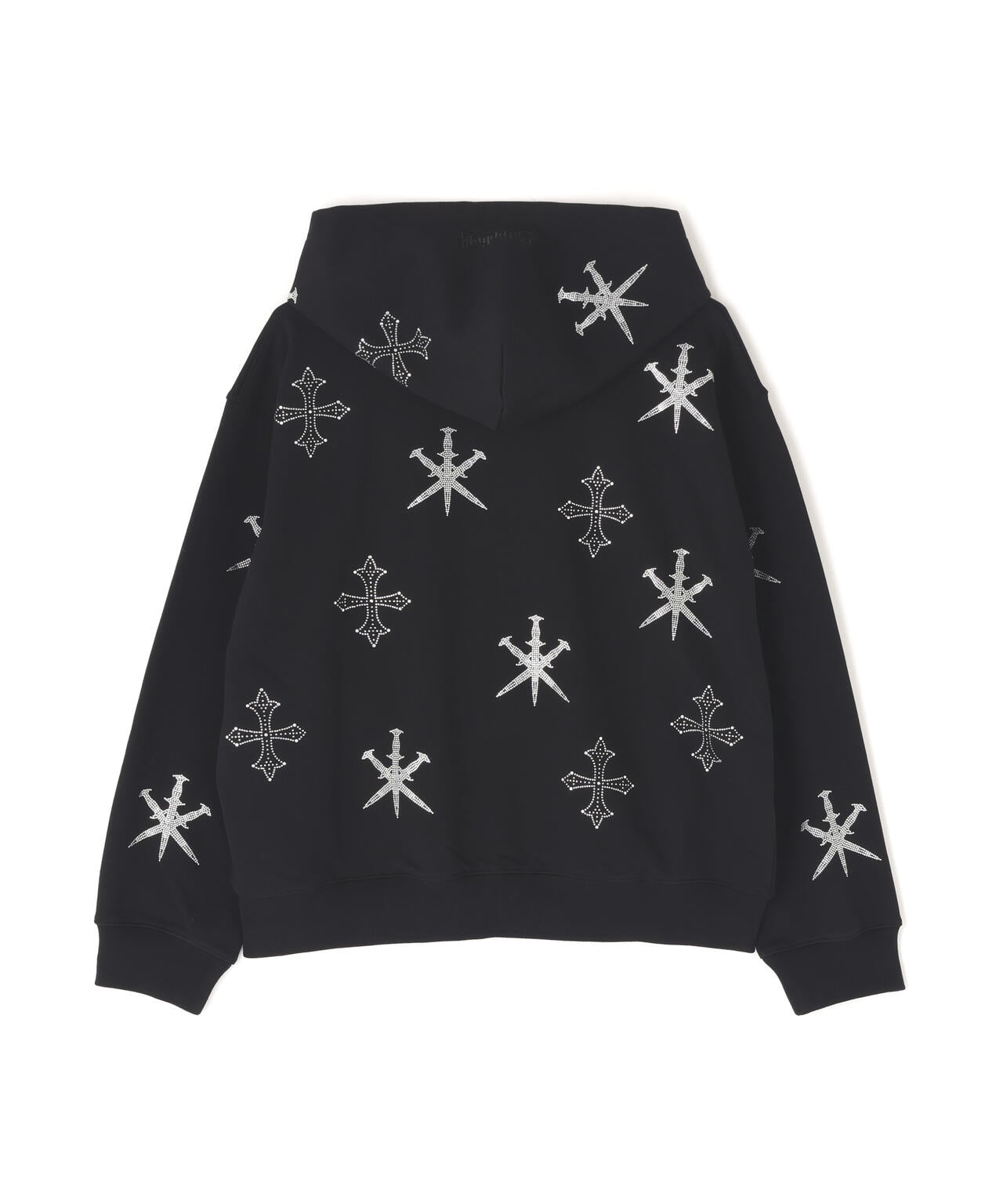 UNKNOWNLONDON/アンノウンロンドン/Dagger Cross Rhinestone Zip Hoodie