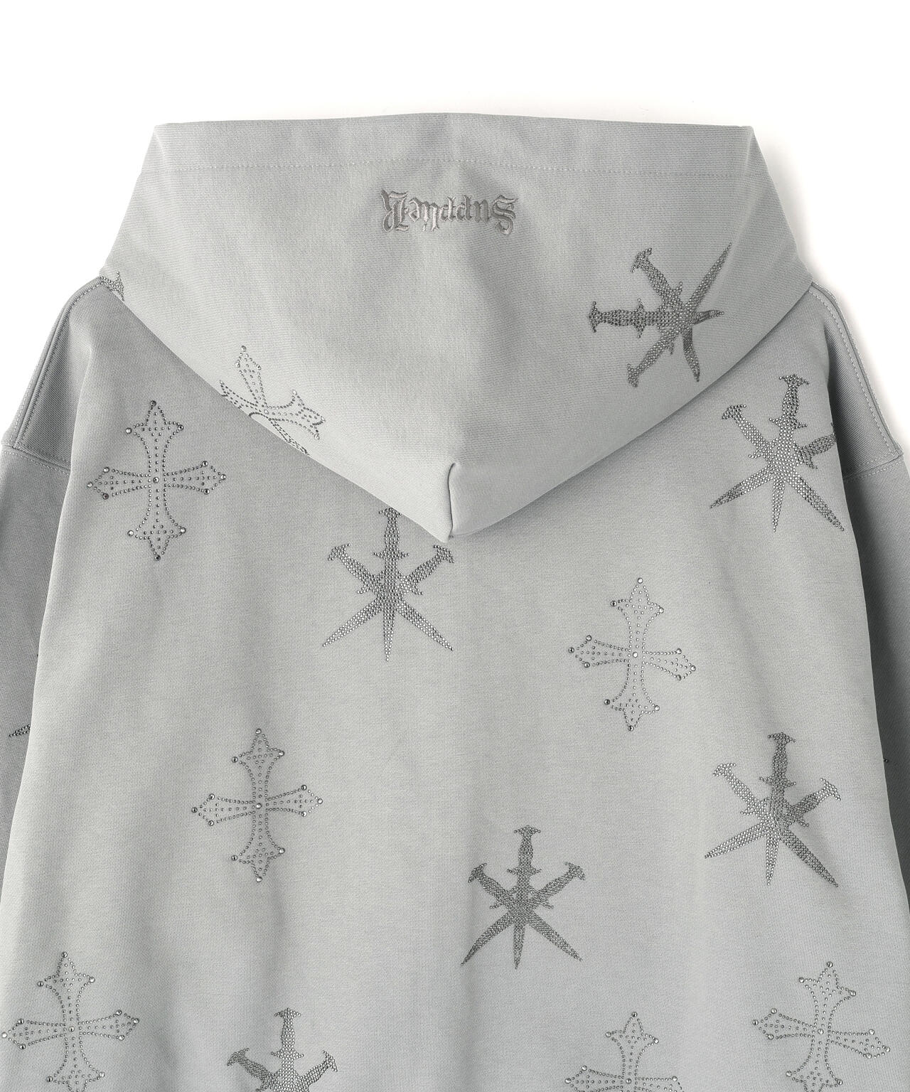 UNKNOWNLONDON/アンノウンロンドン/Dagger Cross Rhinestone Zip Hoodie