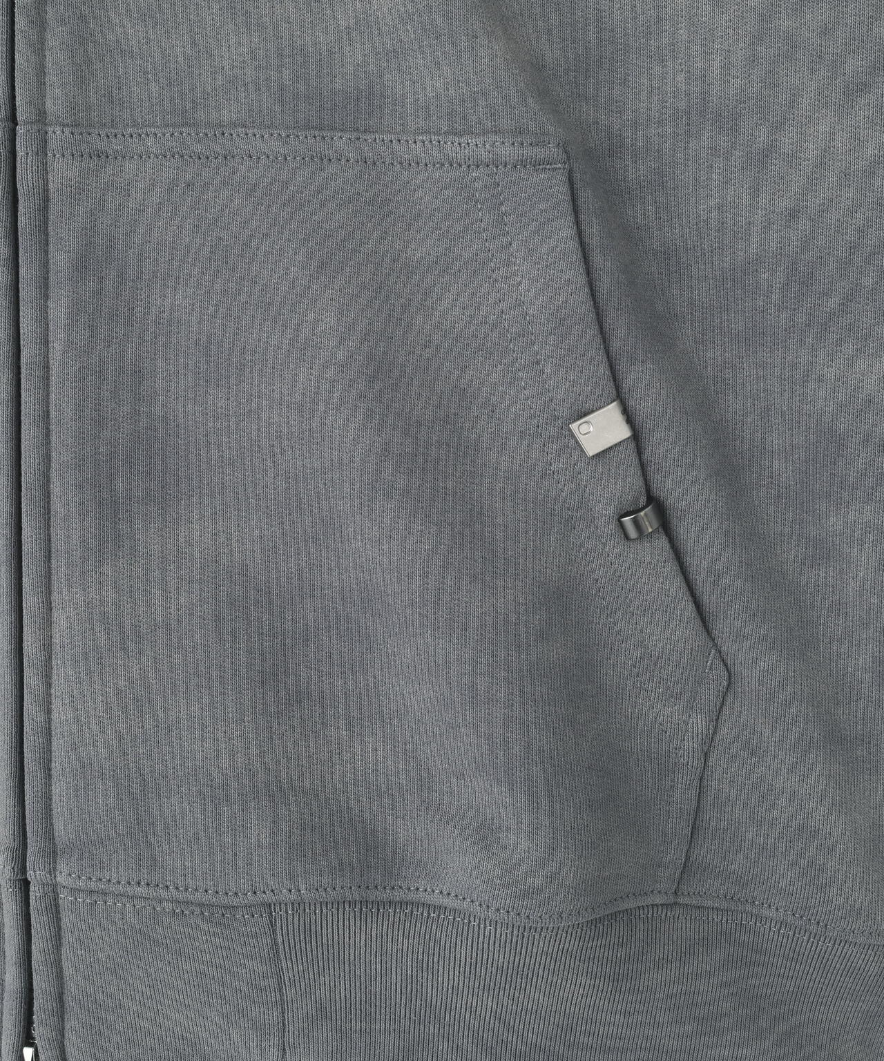 UNKNOWNLONDON/アンノウンロンドン/Dagger Cross Leather Patch Zip Hoodie