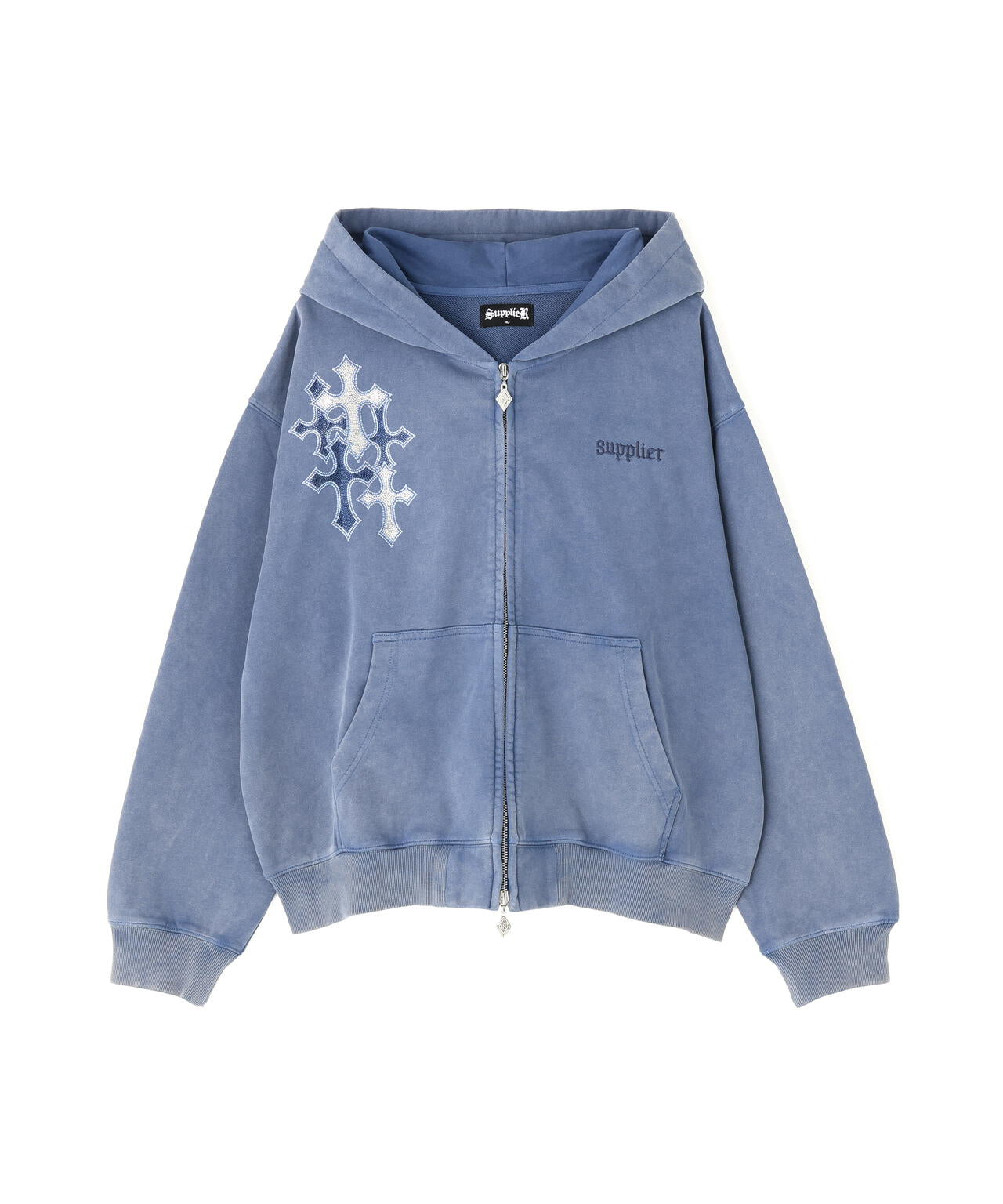 SUPPLIER/サプライヤー/MULTIPLE CROSS RHINESTONE ZIP HOODIE