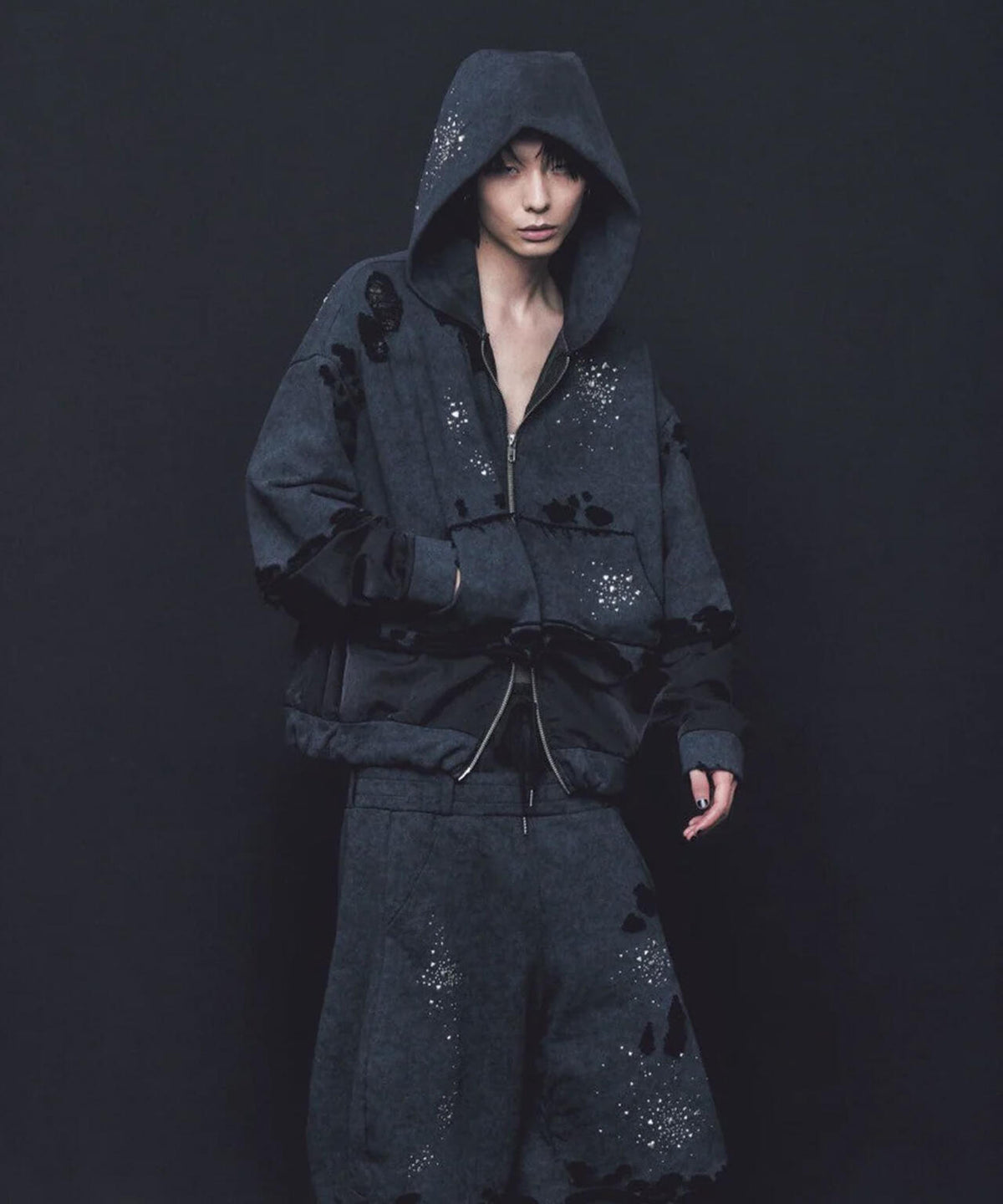 neith./ネイス/Meteor Crush Hoodie(Black)