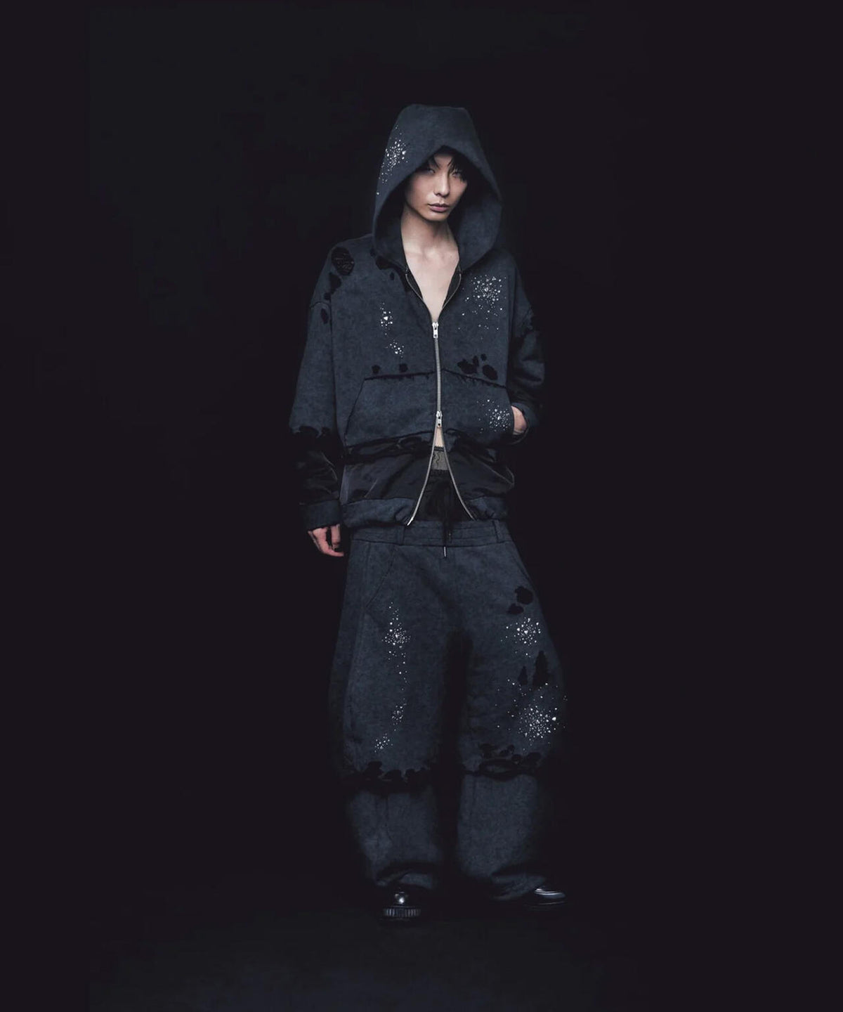 neith./ネイス/Meteor Crush Hoodie(Black)