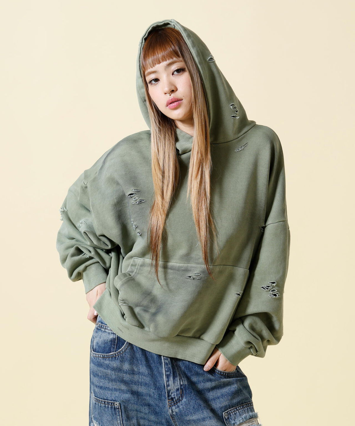SIS/エスアイエス/Damage Pullover Hoodie