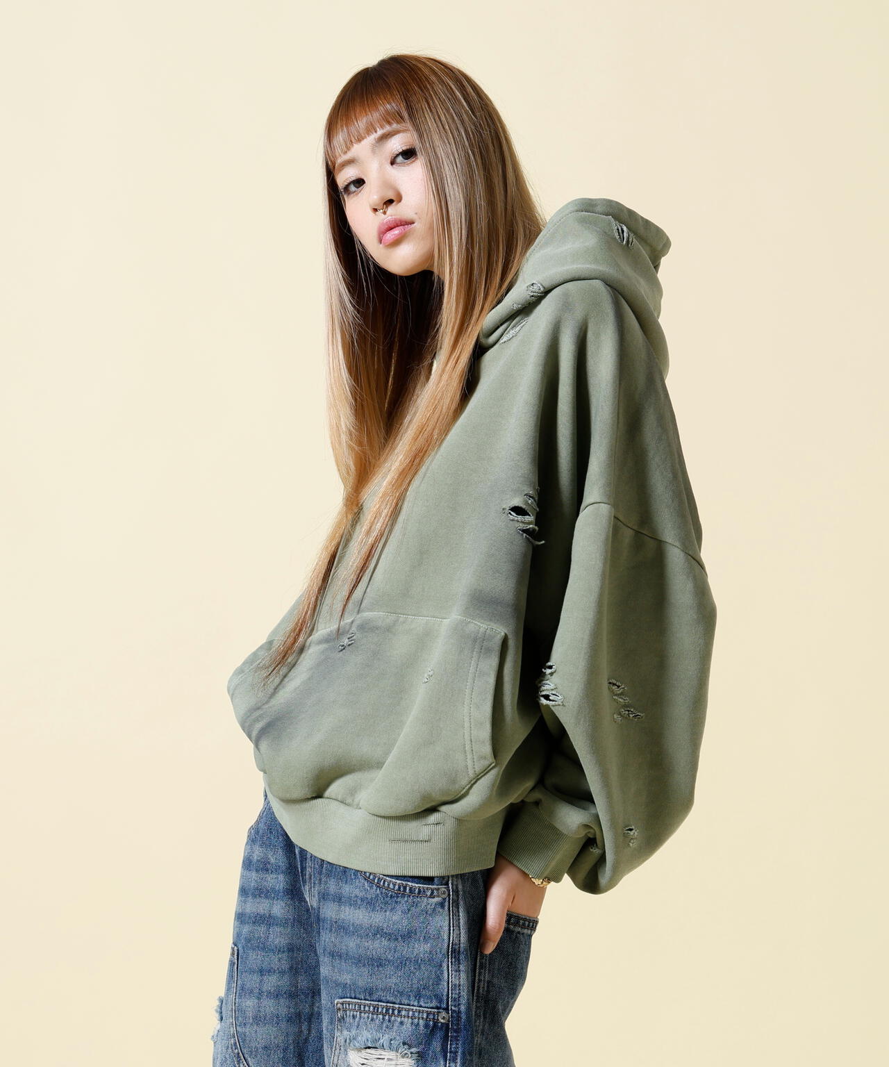 SIS/エスアイエス/Damage Pullover Hoodie