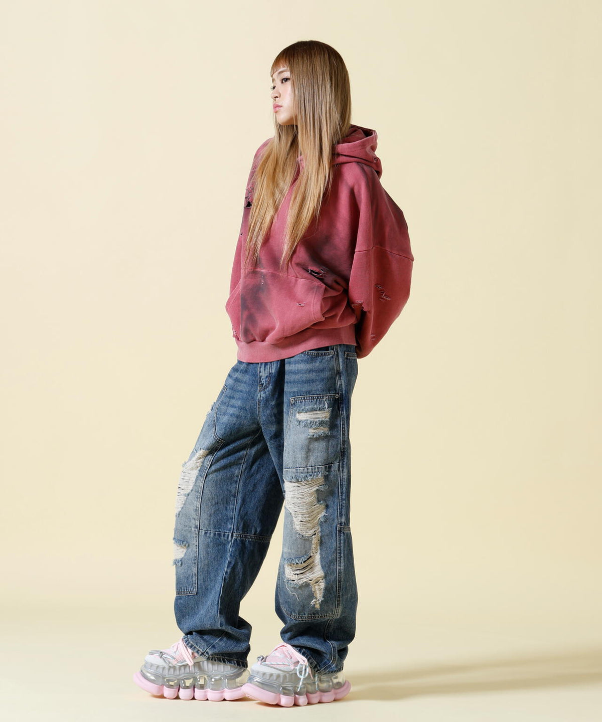 SIS/エスアイエス/Damage Pullover Hoodie