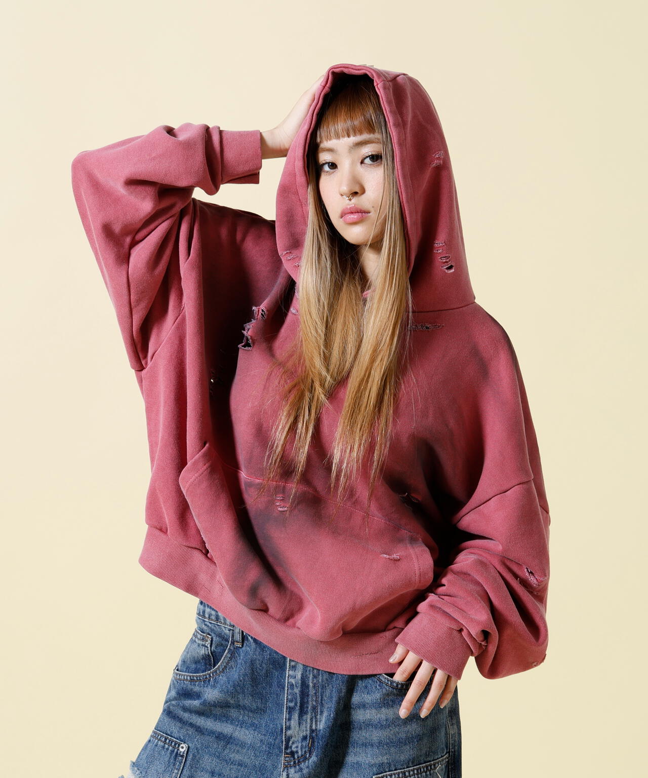 SIS/エスアイエス/Damage Pullover Hoodie