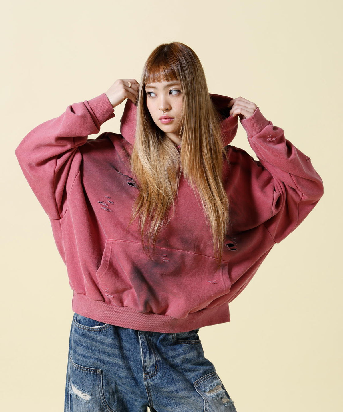 SIS/エスアイエス/Damage Pullover Hoodie