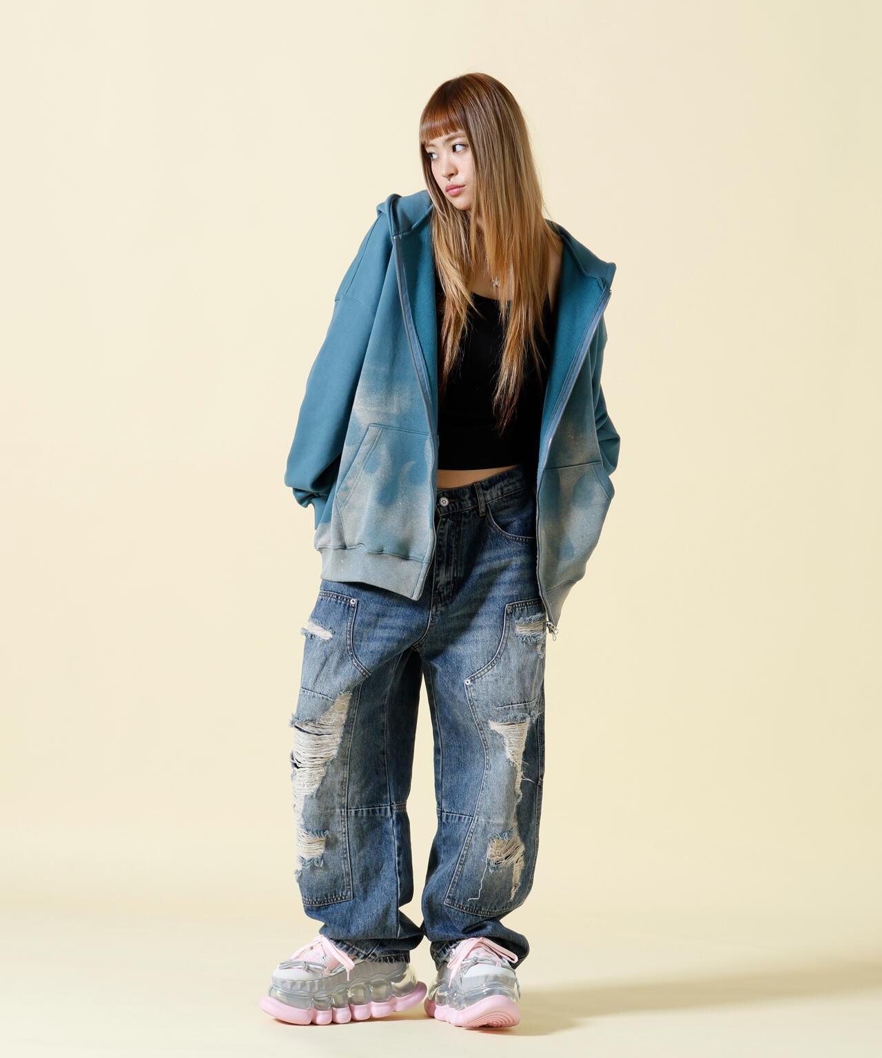 SIS/エスアイエス/Fire Pattern Zip Hoodie