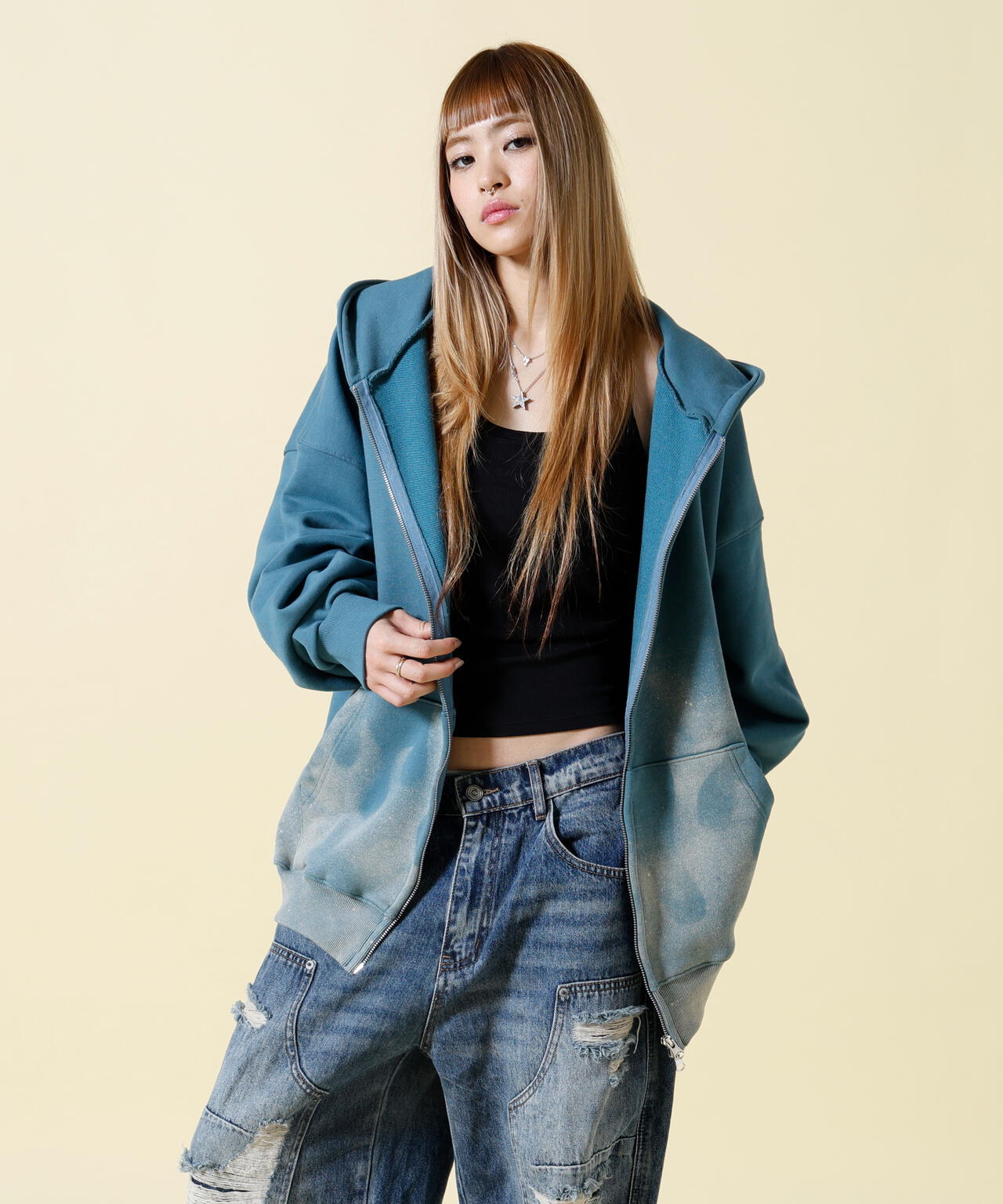 SIS/エスアイエス/Fire Pattern Zip Hoodie
