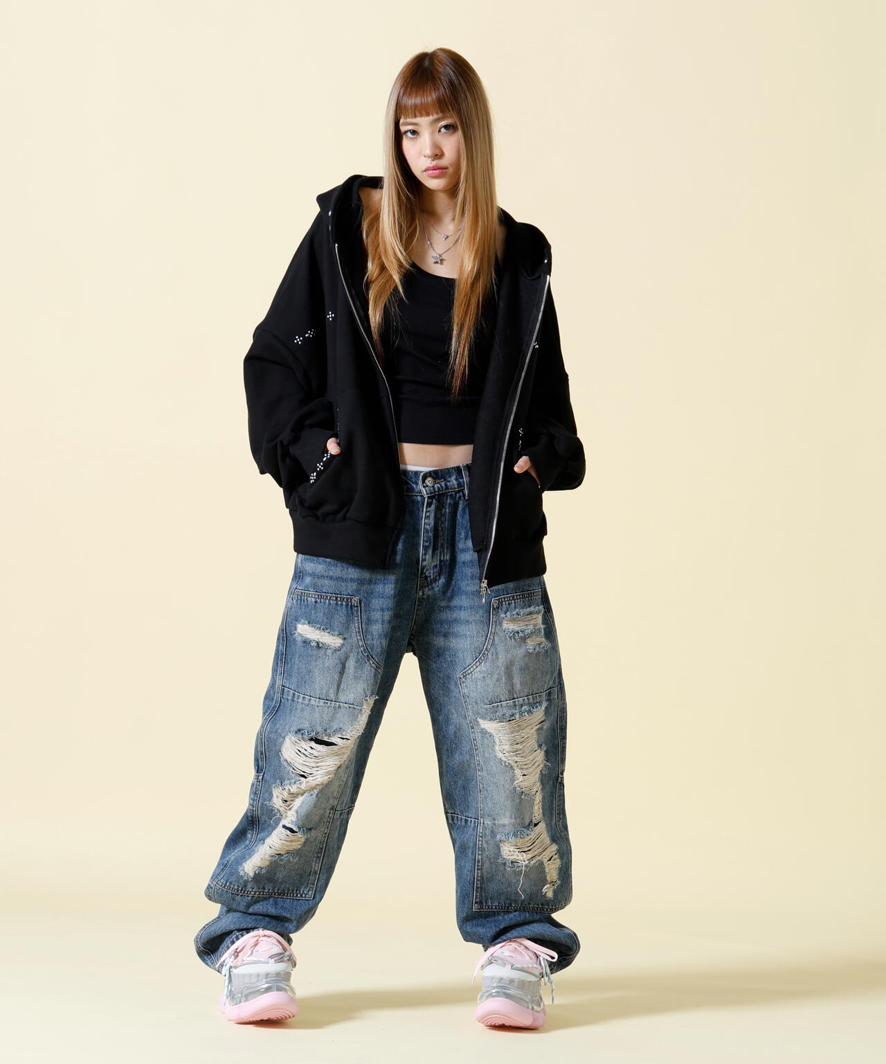 SIS/エスアイエス/Studs Zip Hoodie
