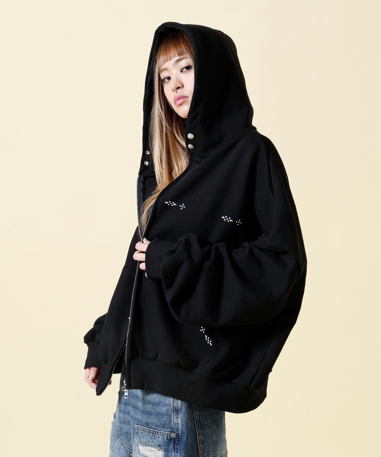 SIS/エスアイエス/Studs Zip Hoodie