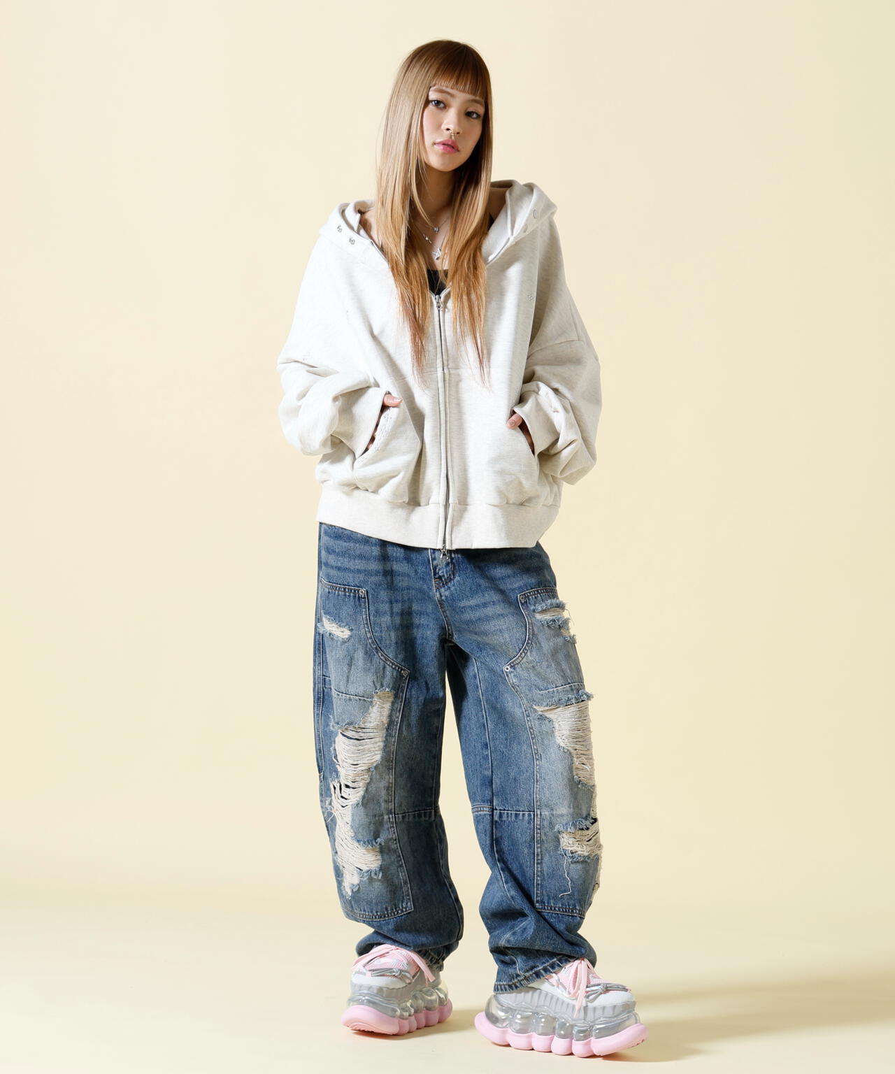 SIS/エスアイエス/Studs Zip Hoodie