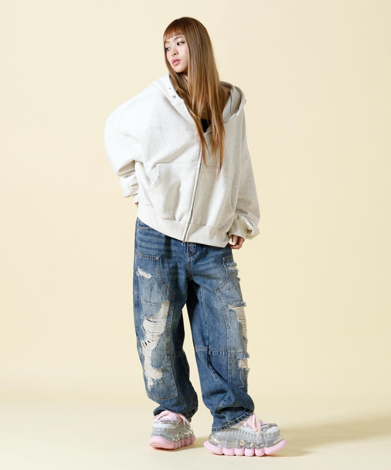 SIS/エスアイエス/Studs Zip Hoodie