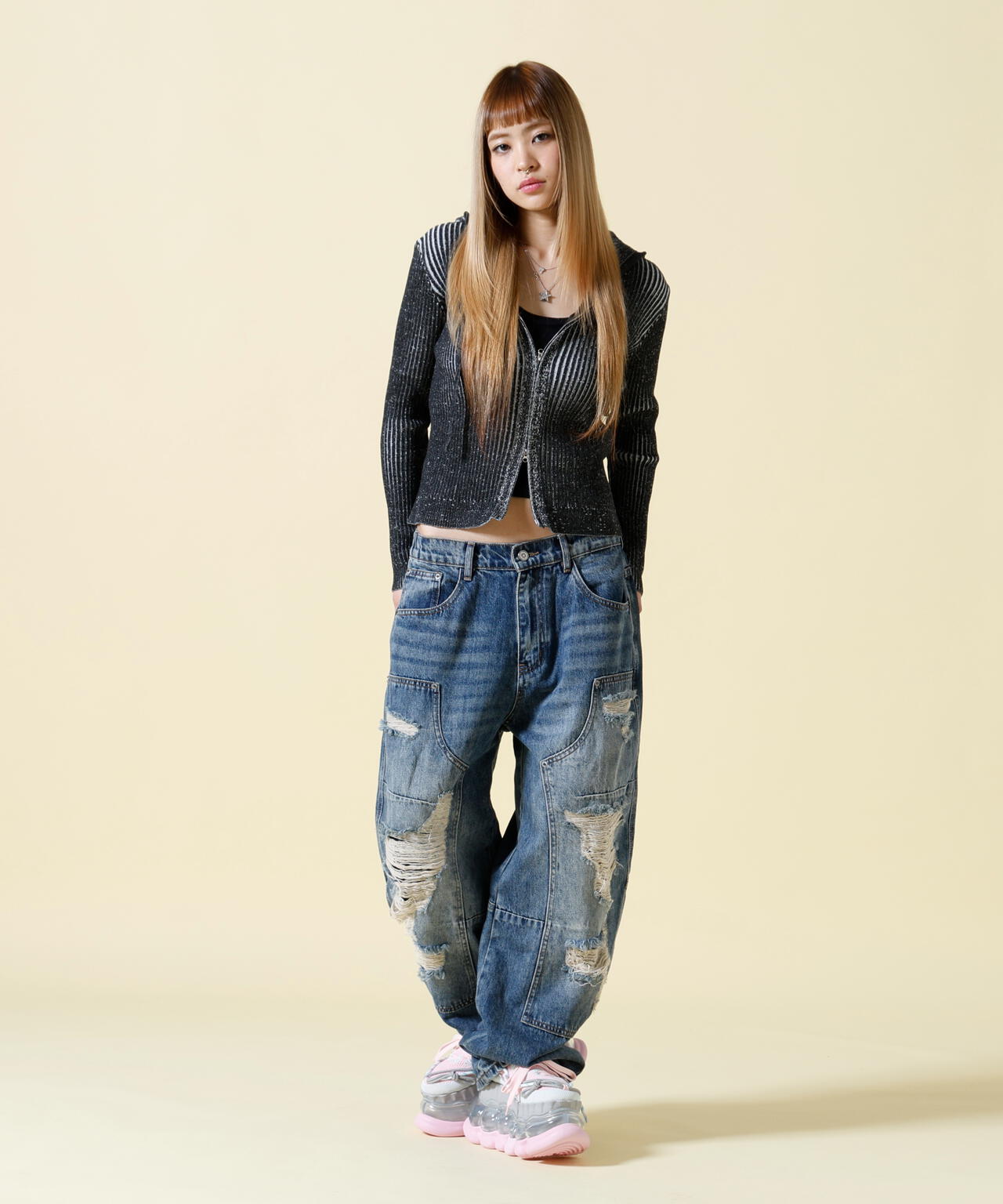 SIS/エスアイエス/Rib Zip Hoodie