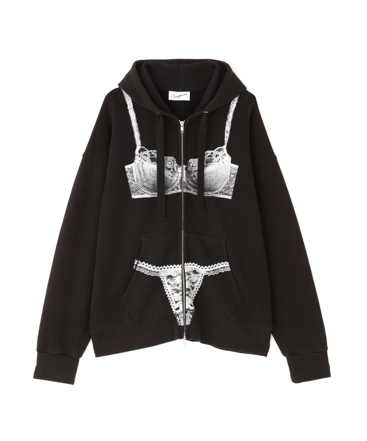 VAQUERA/ヴァケラ/WOMEN TROMPE L`OEIL ZIP HOODIE